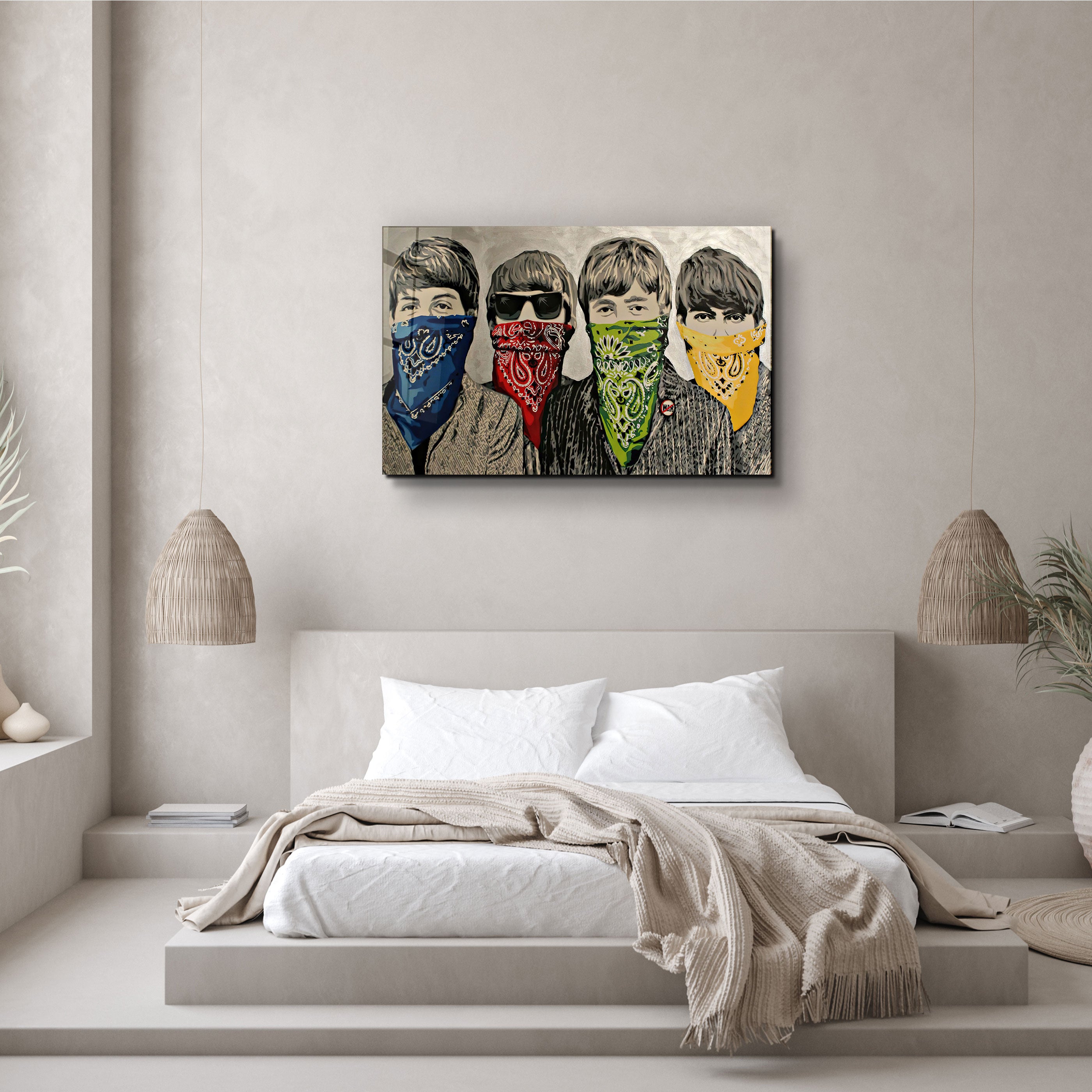 ・"Banksy - Beatles"・Glass Wall Art