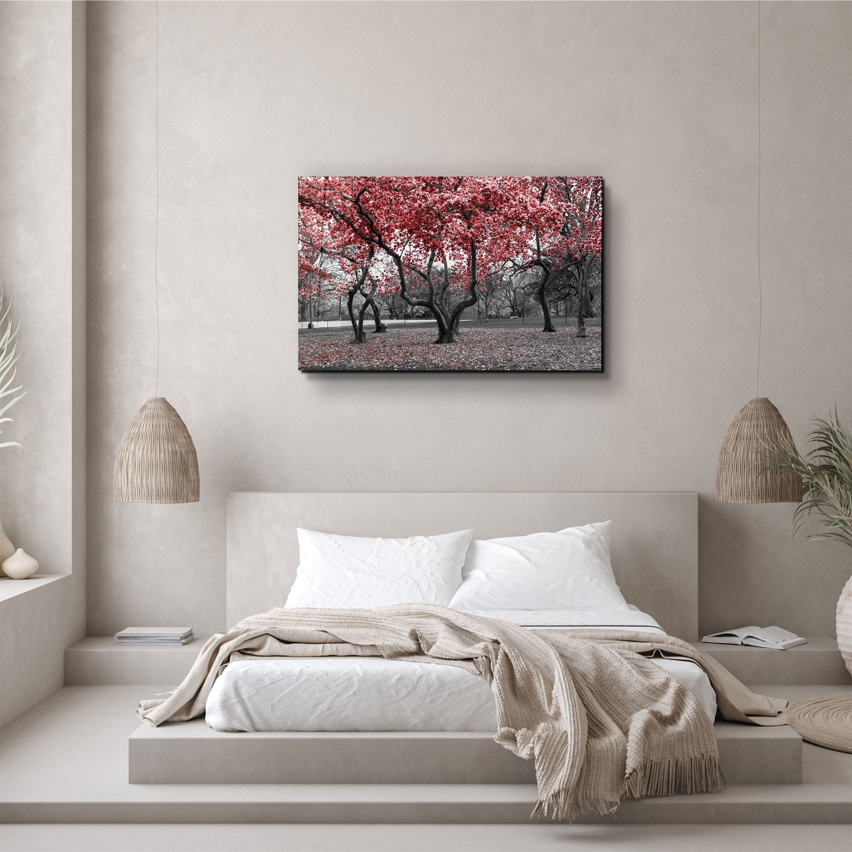 ・"Arbre rouge 2"・Art mural en verre