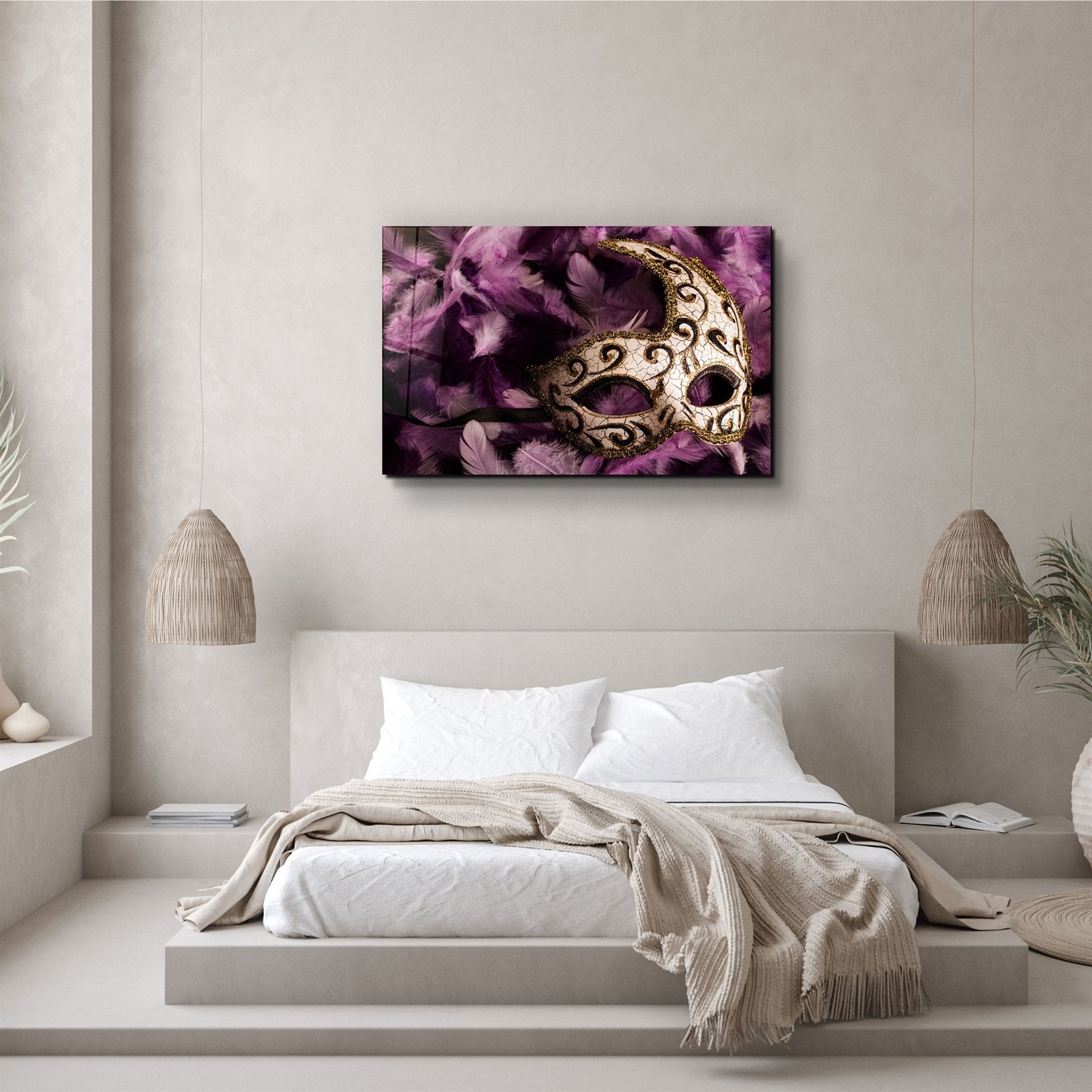 ・"Venetian Mask"・Glass Wall Art