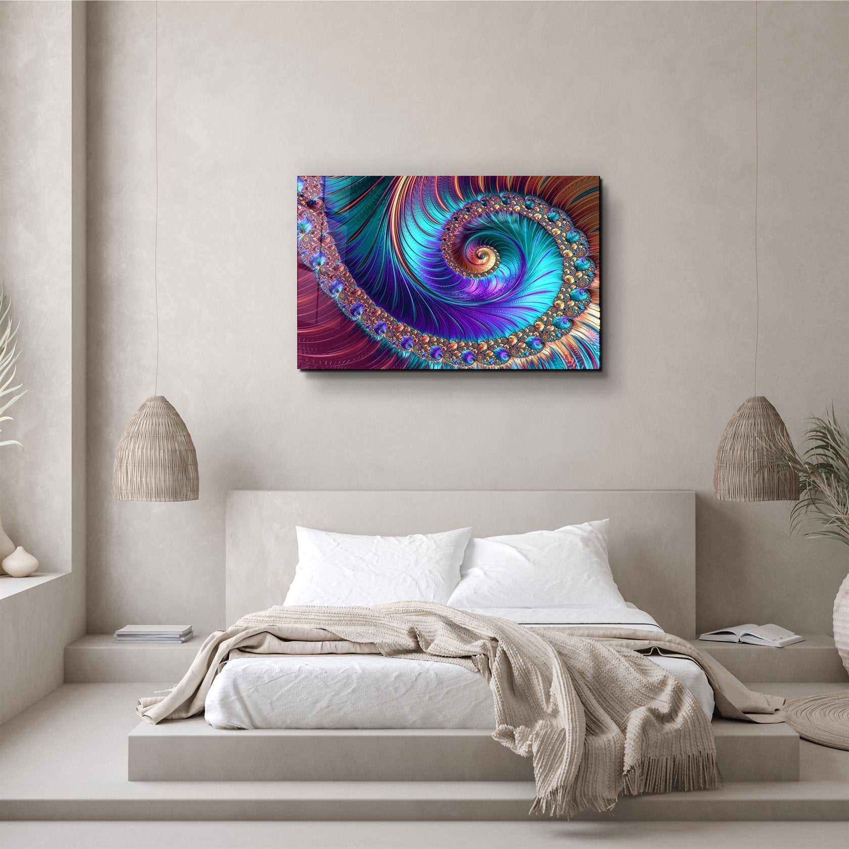 ・"Blue Swirl"・Glass Wall Art