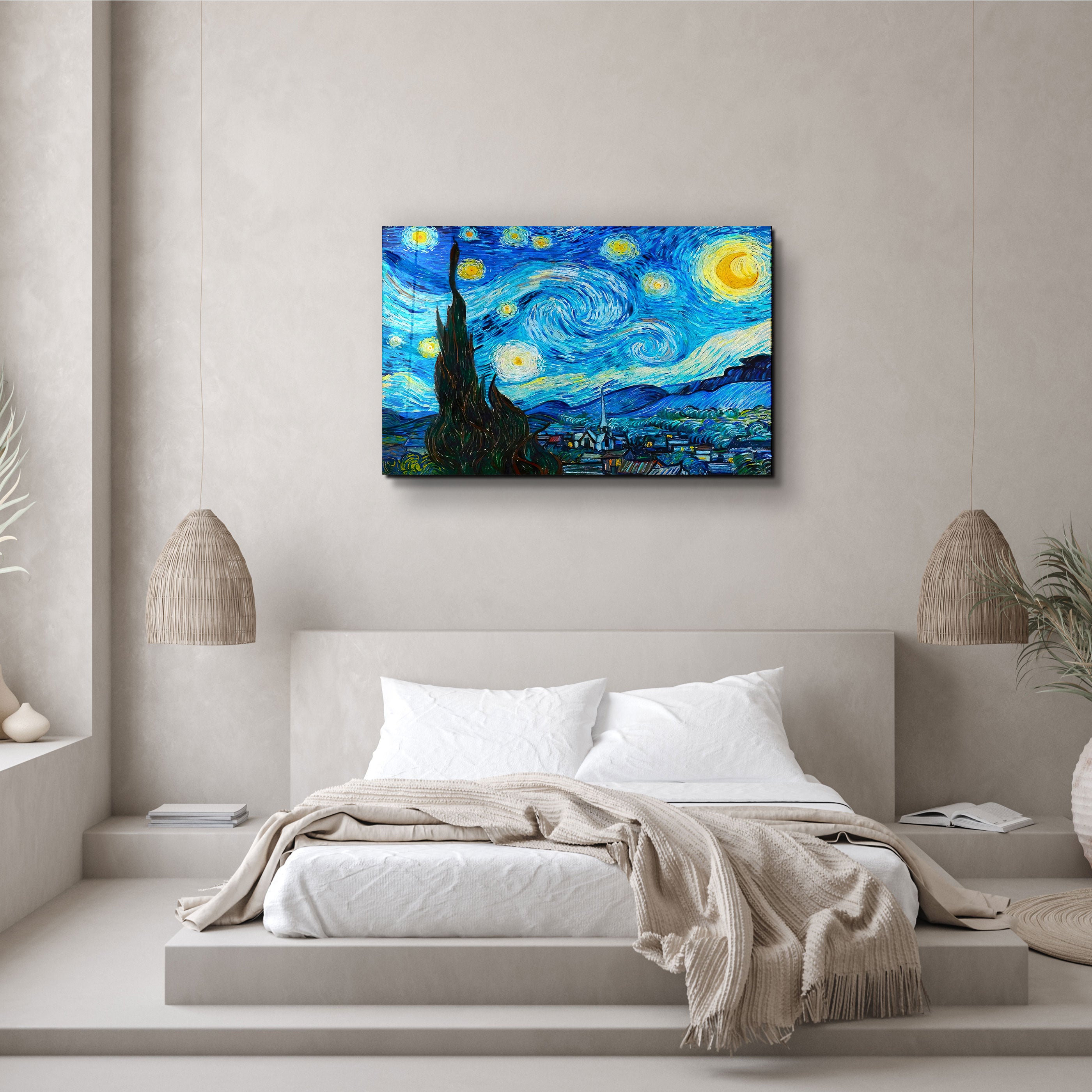・"Van Gogh The Starry Night"・Glass Wall Art