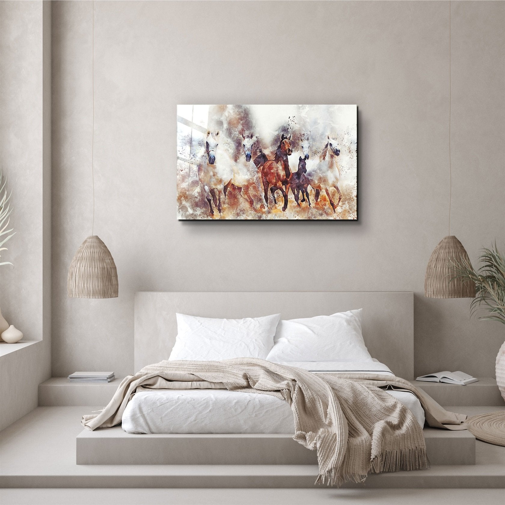 ・"Running Horses"・Glass Wall Art