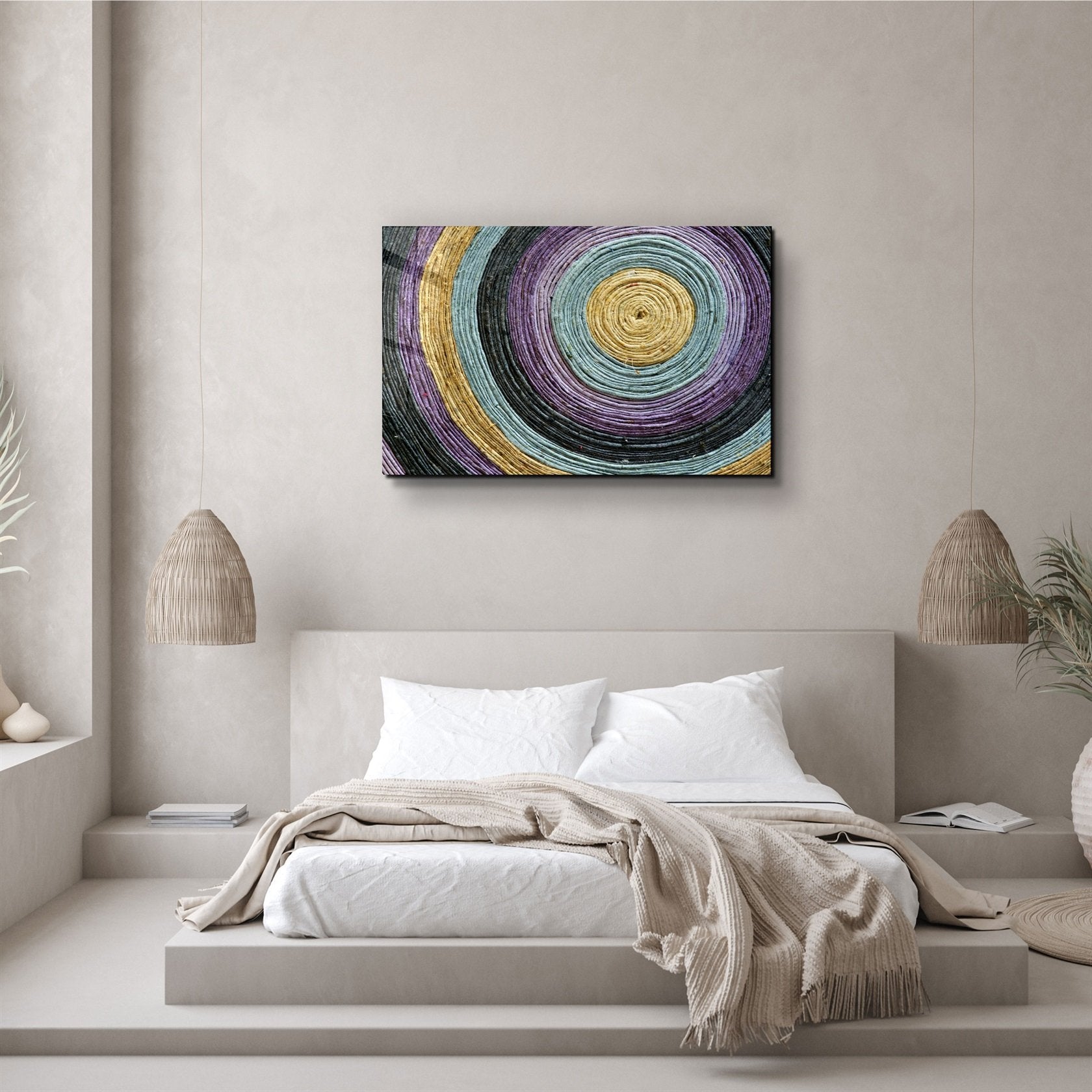 ・"Colored Spiral"・Glass Wall Art