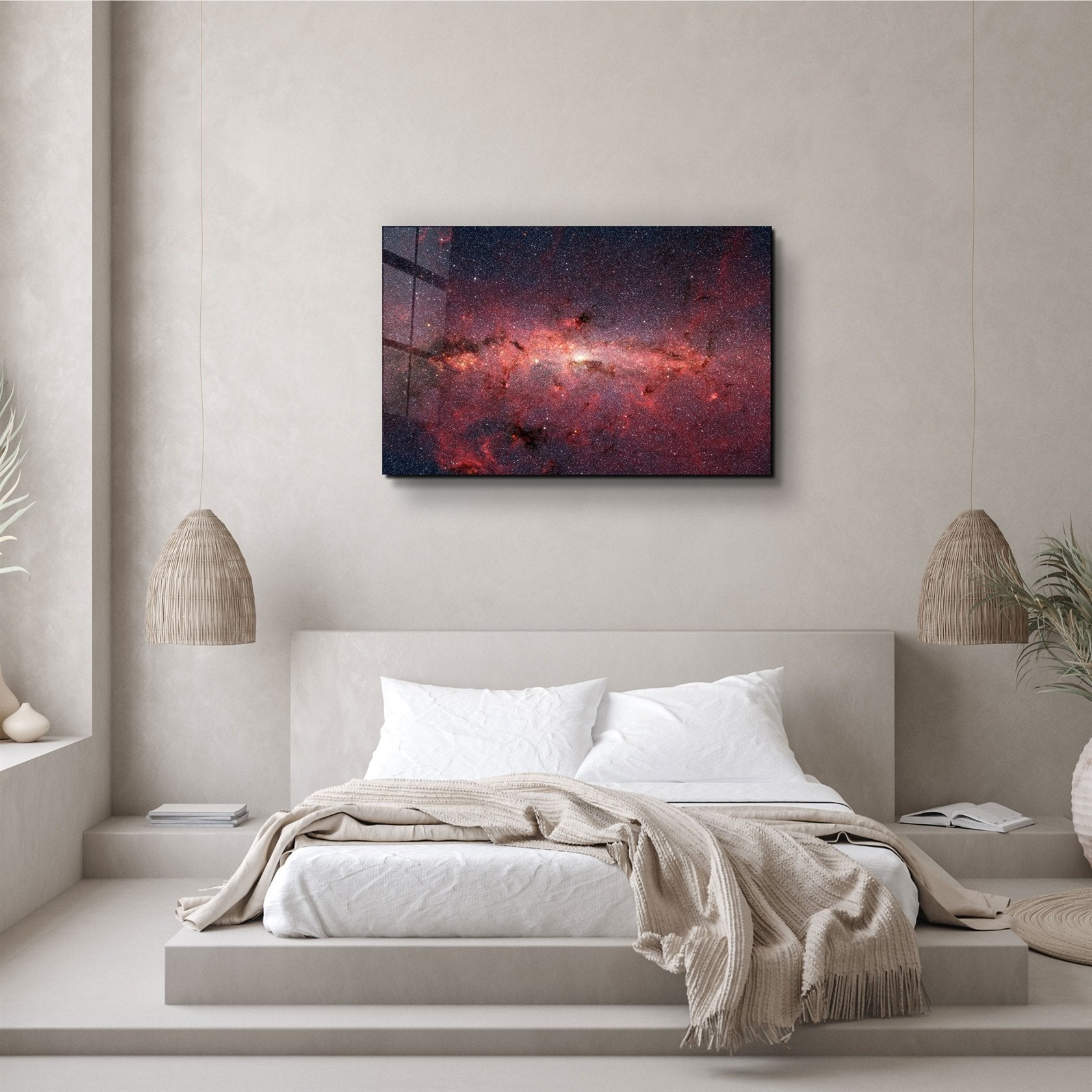 ・"Red Nebula"・Glass Wall Art