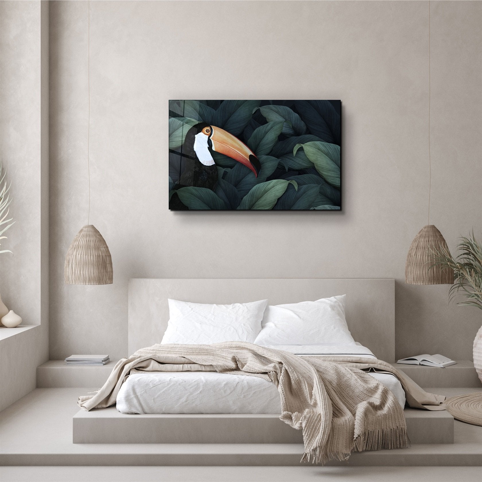 ・"Perroquet Toucan"・Art mural en verre