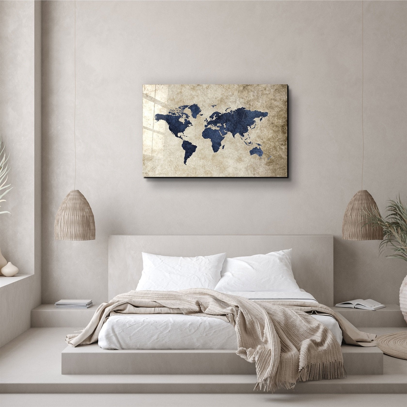 ・"Carte du monde"・Art mural en verre