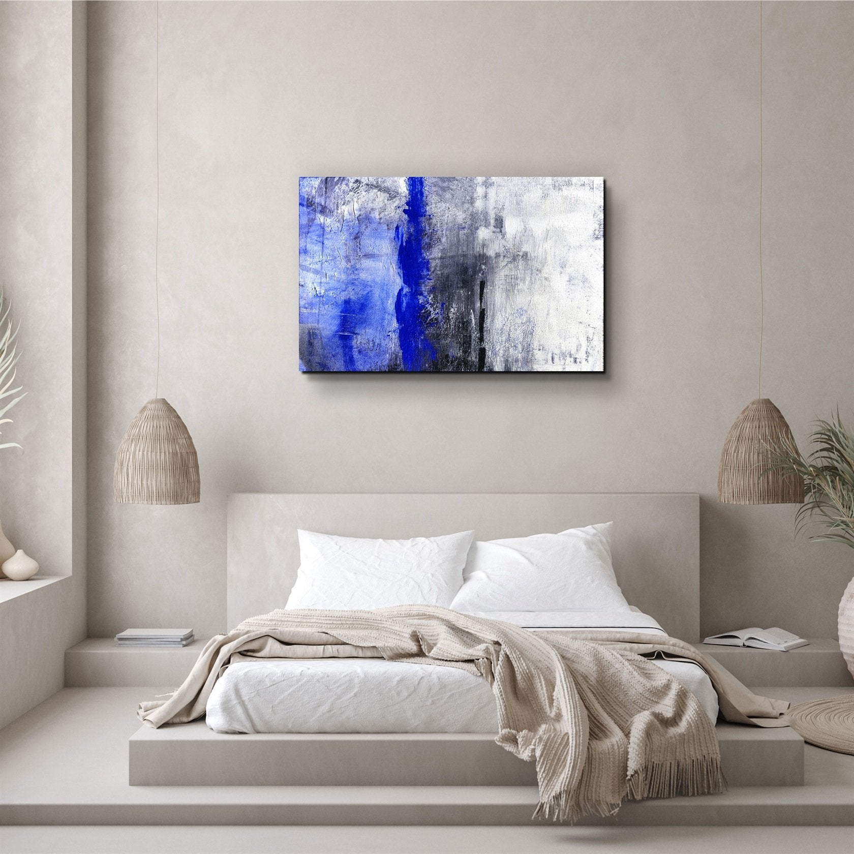 ・"Abstract Dark Blue Pattern"・Glass Wall Art