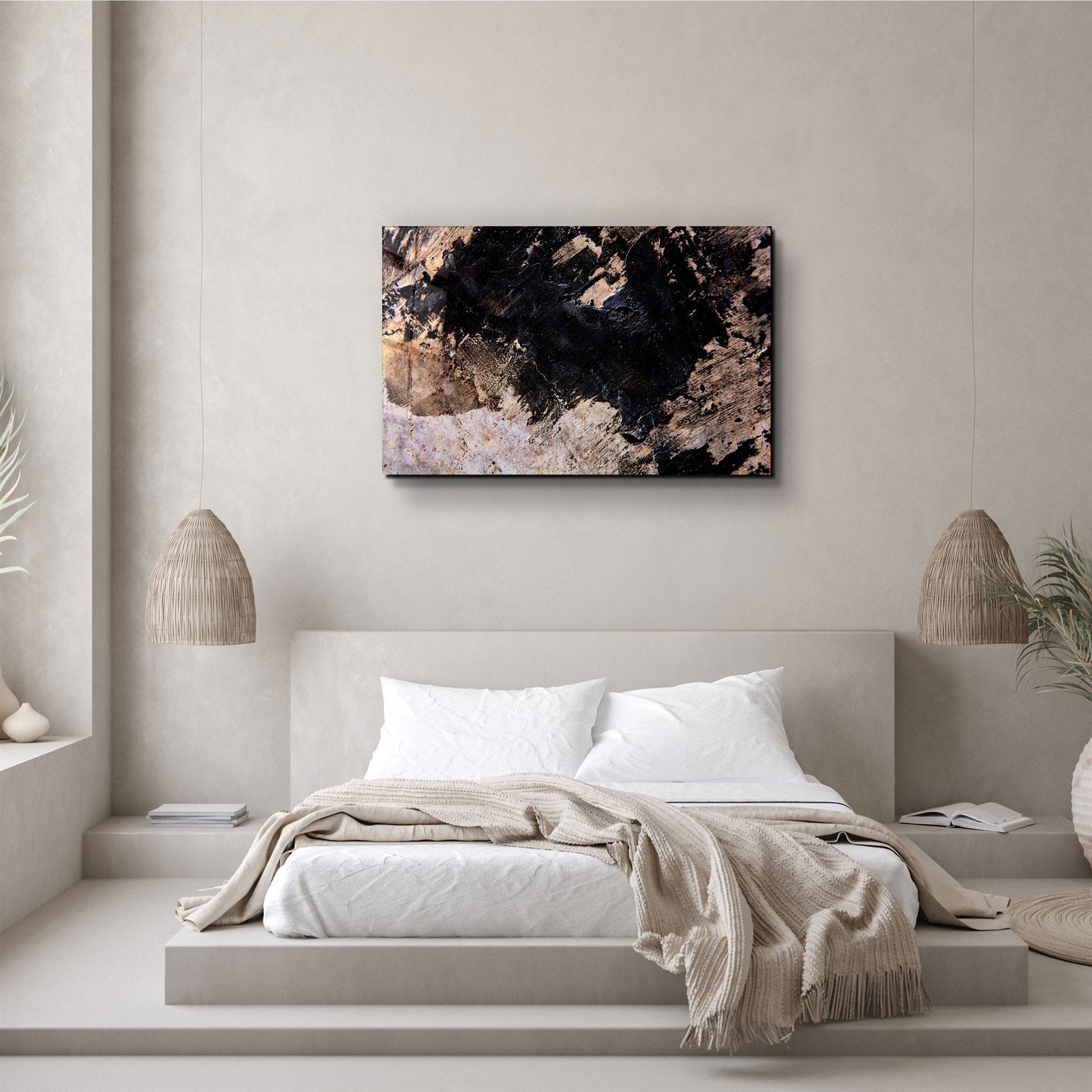 ・« Motif noir et marron »・Art mural en verre