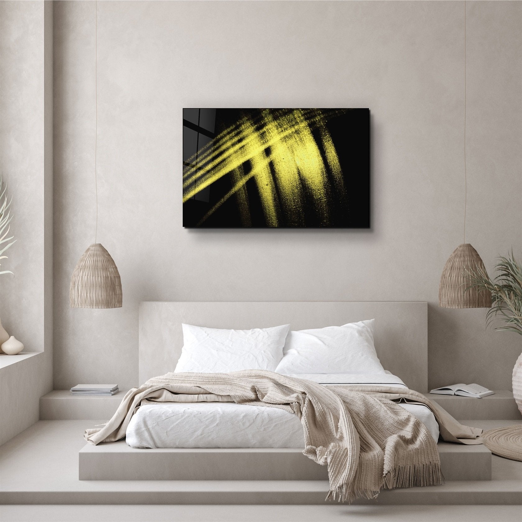 ・« Motif jaune »・Art mural en verre