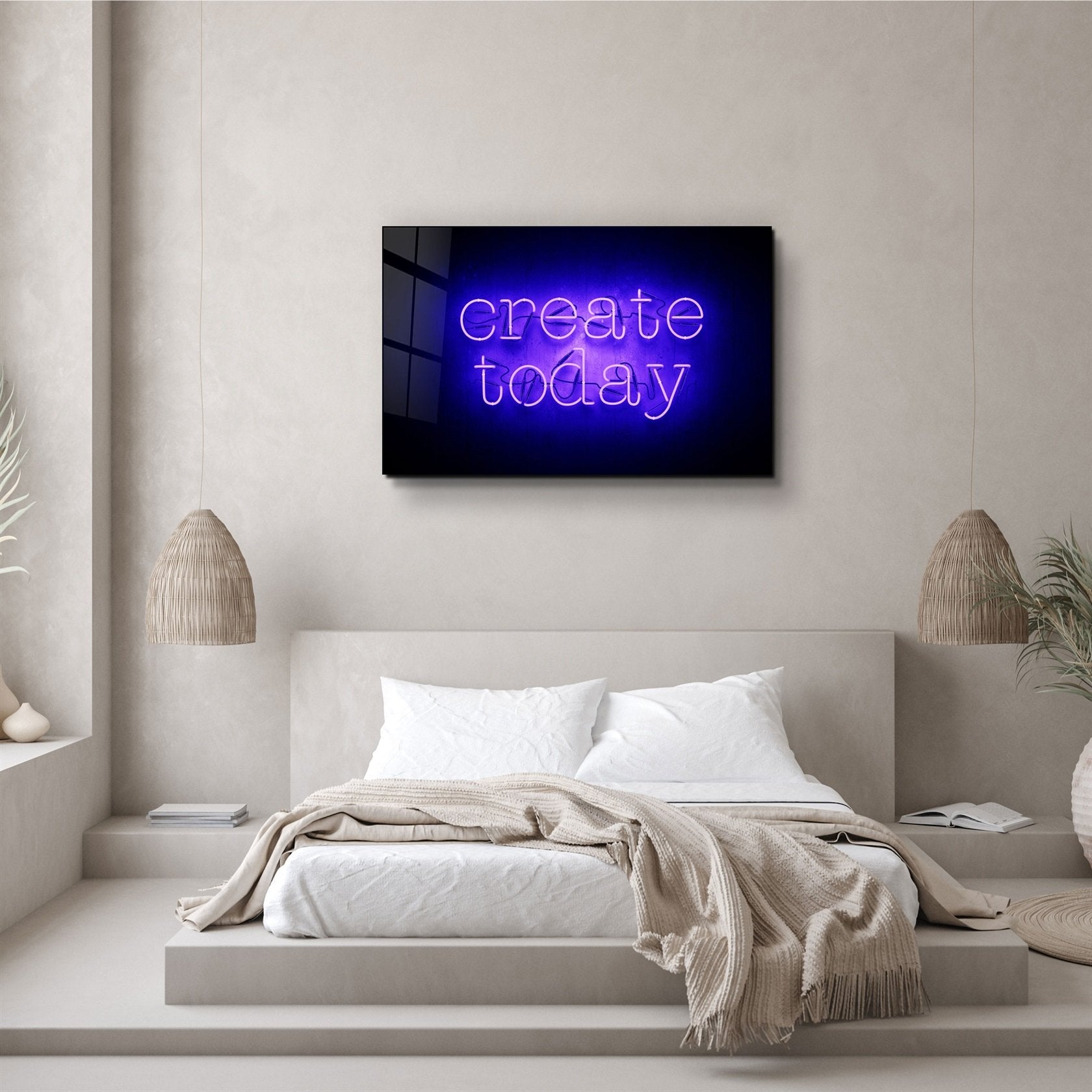 ・"Create Today"・Glass Wall Art