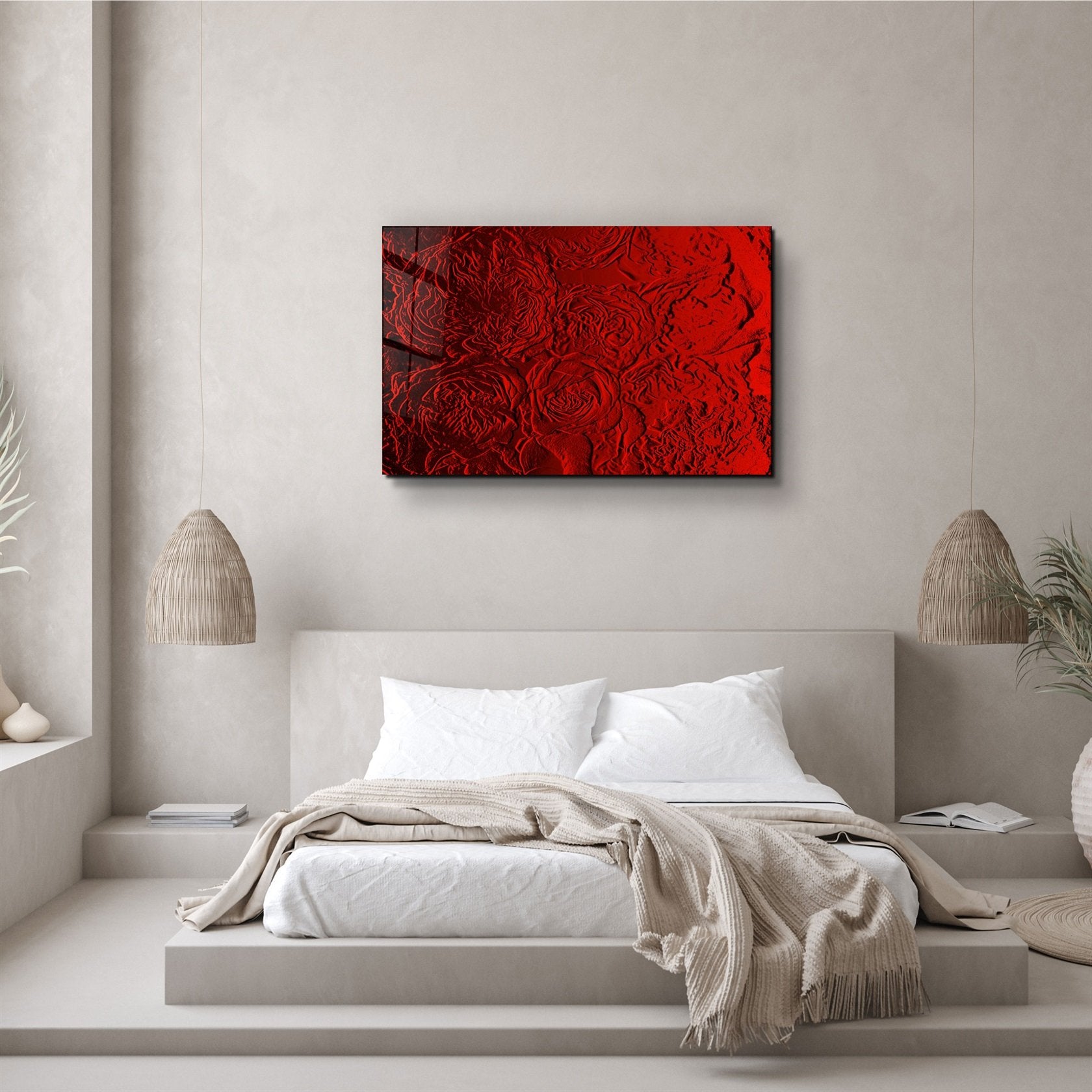 ・"Motif Rose"・Art Mural en Verre