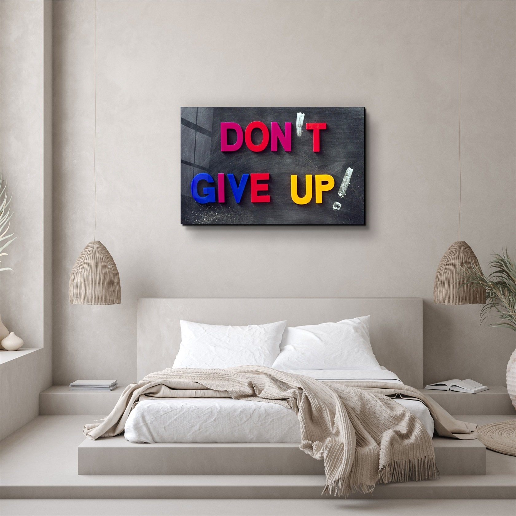 ・"Don't Give Up!"・Glass Wall Art