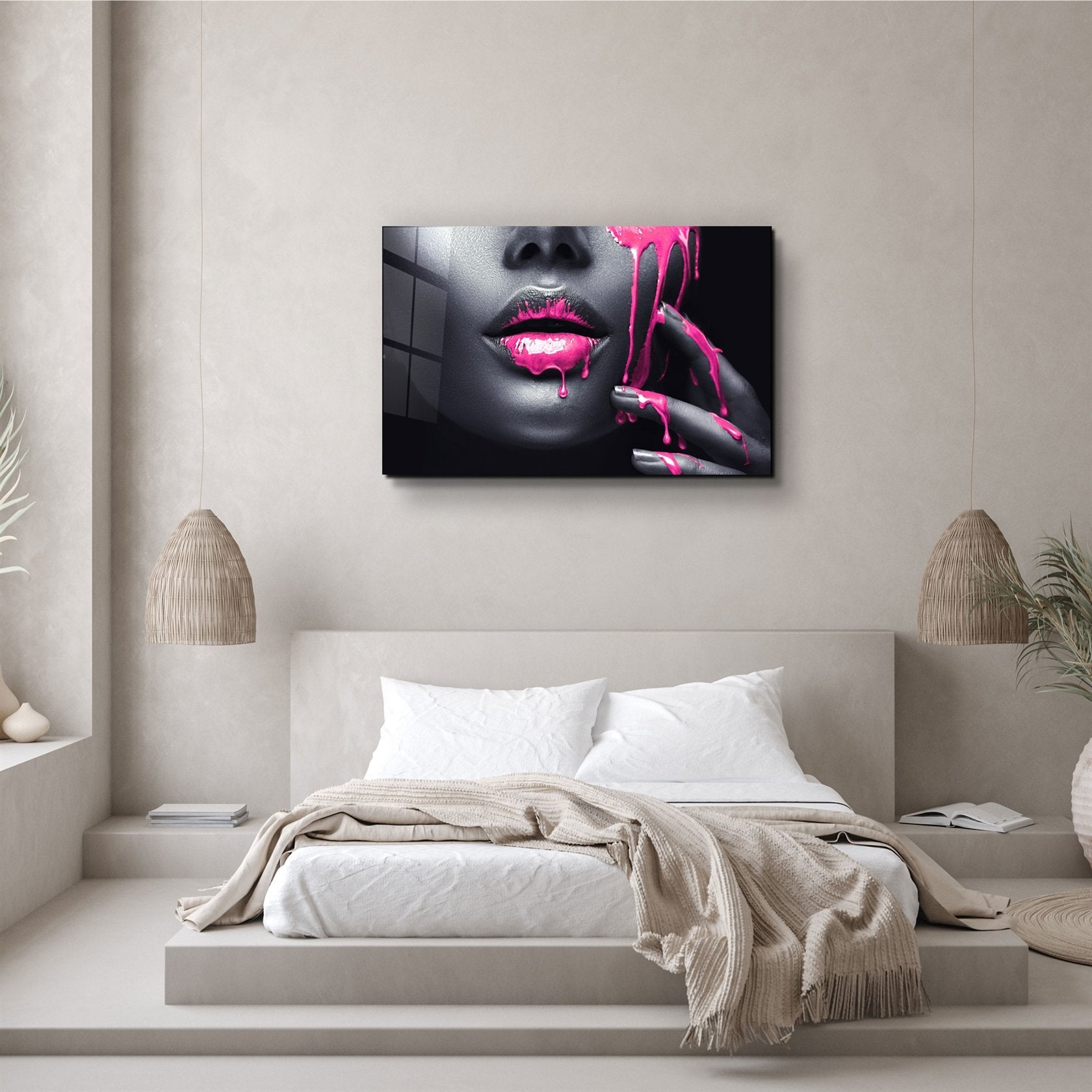 ・„Pink Lips V2“・<tc>Glasbild</tc>