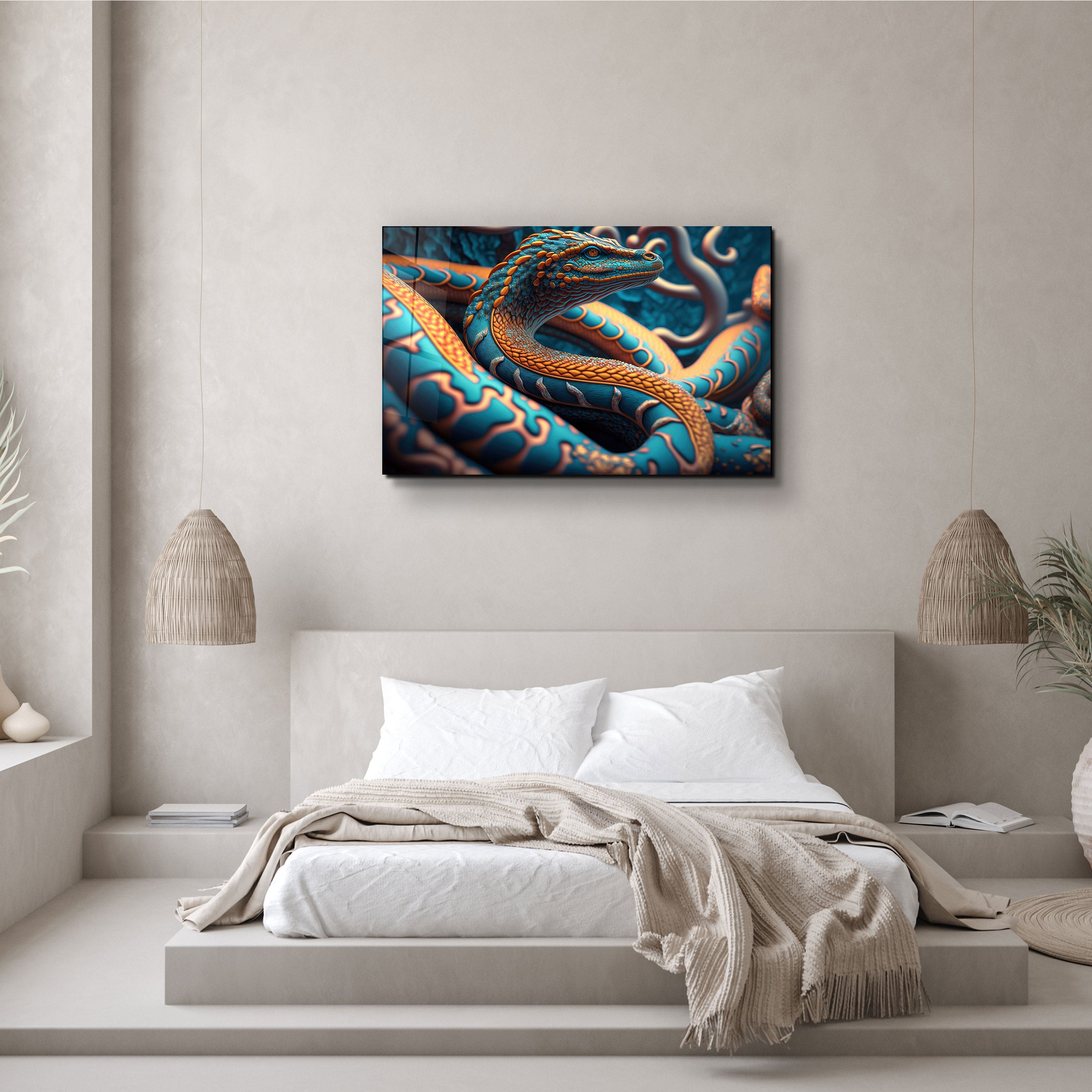 ・« Dragon serpent »・Art mural en verre de la collection Secret World