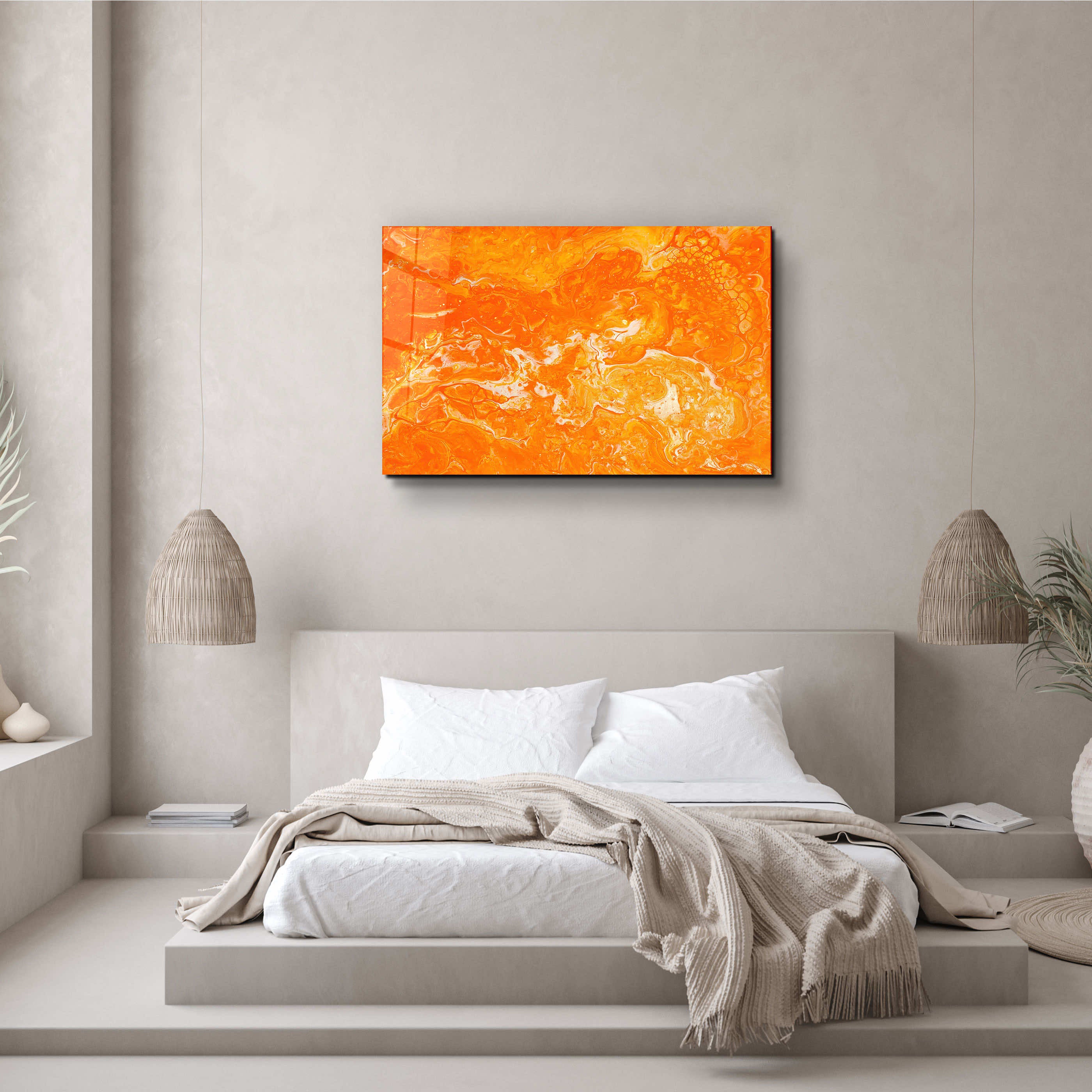 ・"Marble Collection H18 - Orange Juice"・Glass Wall Art