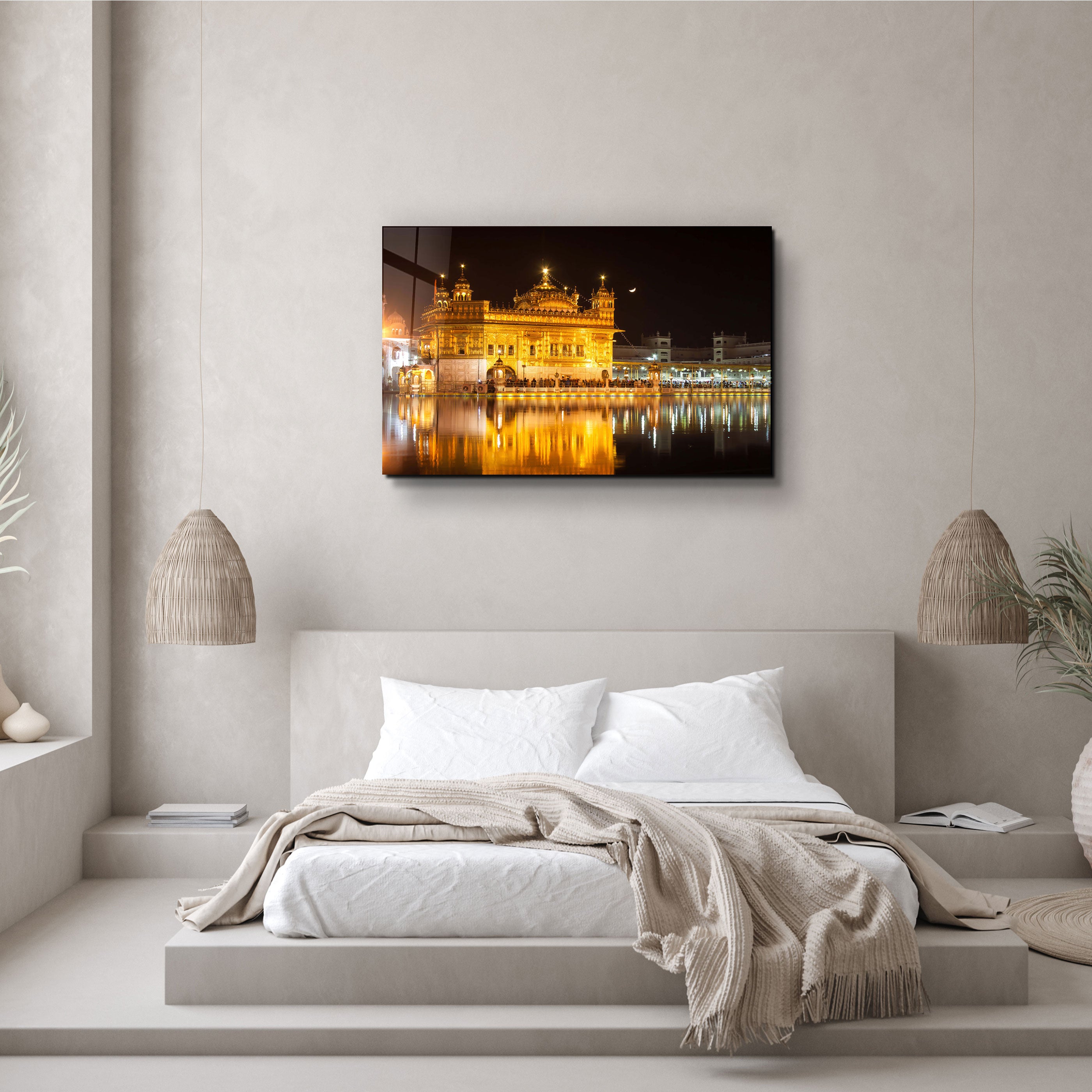 ・"The stunning Sikh Golden Temple in Amritsar, Punjab region in India"・Glass Wall Art