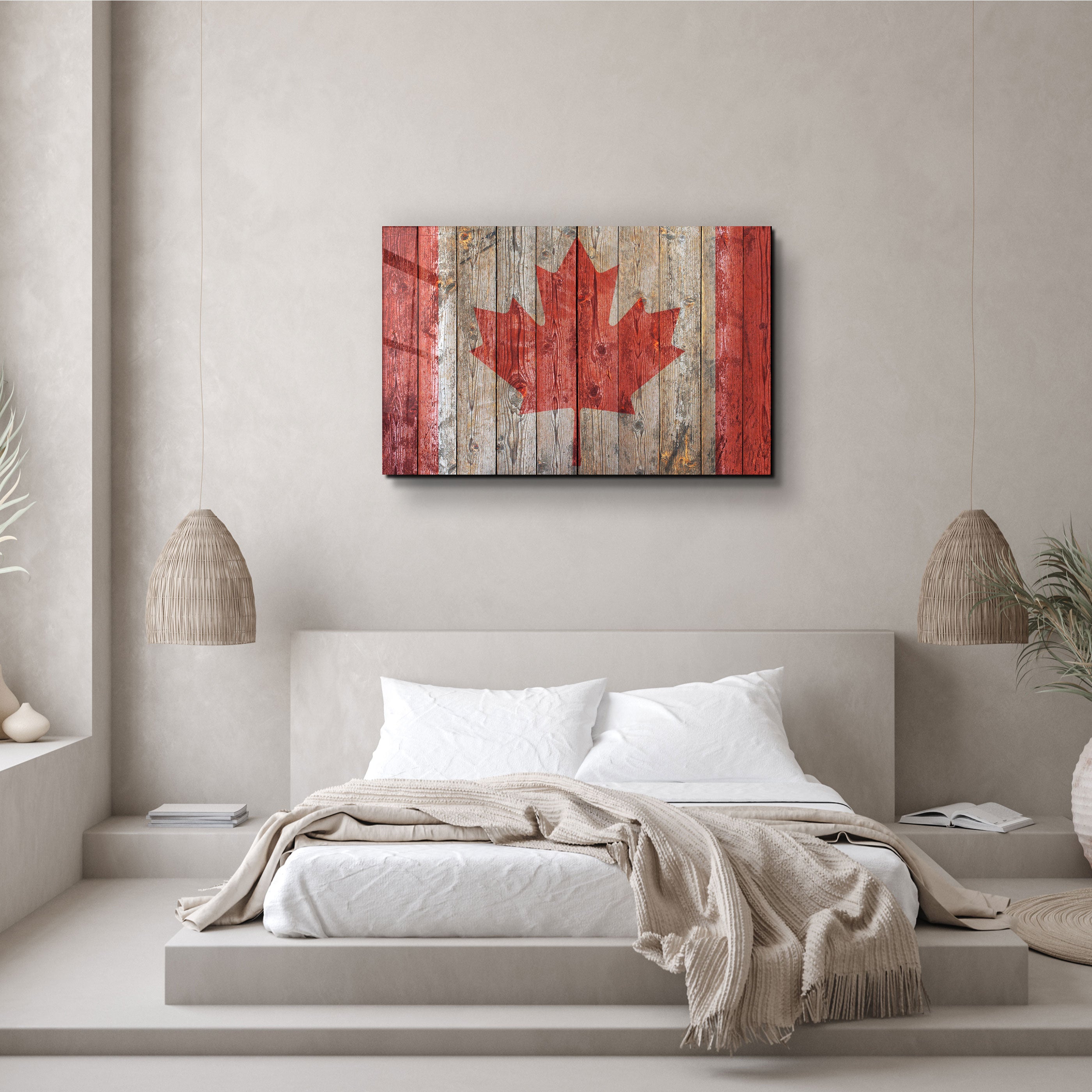 ・"Flag Of Canada"・Glass Wall Art