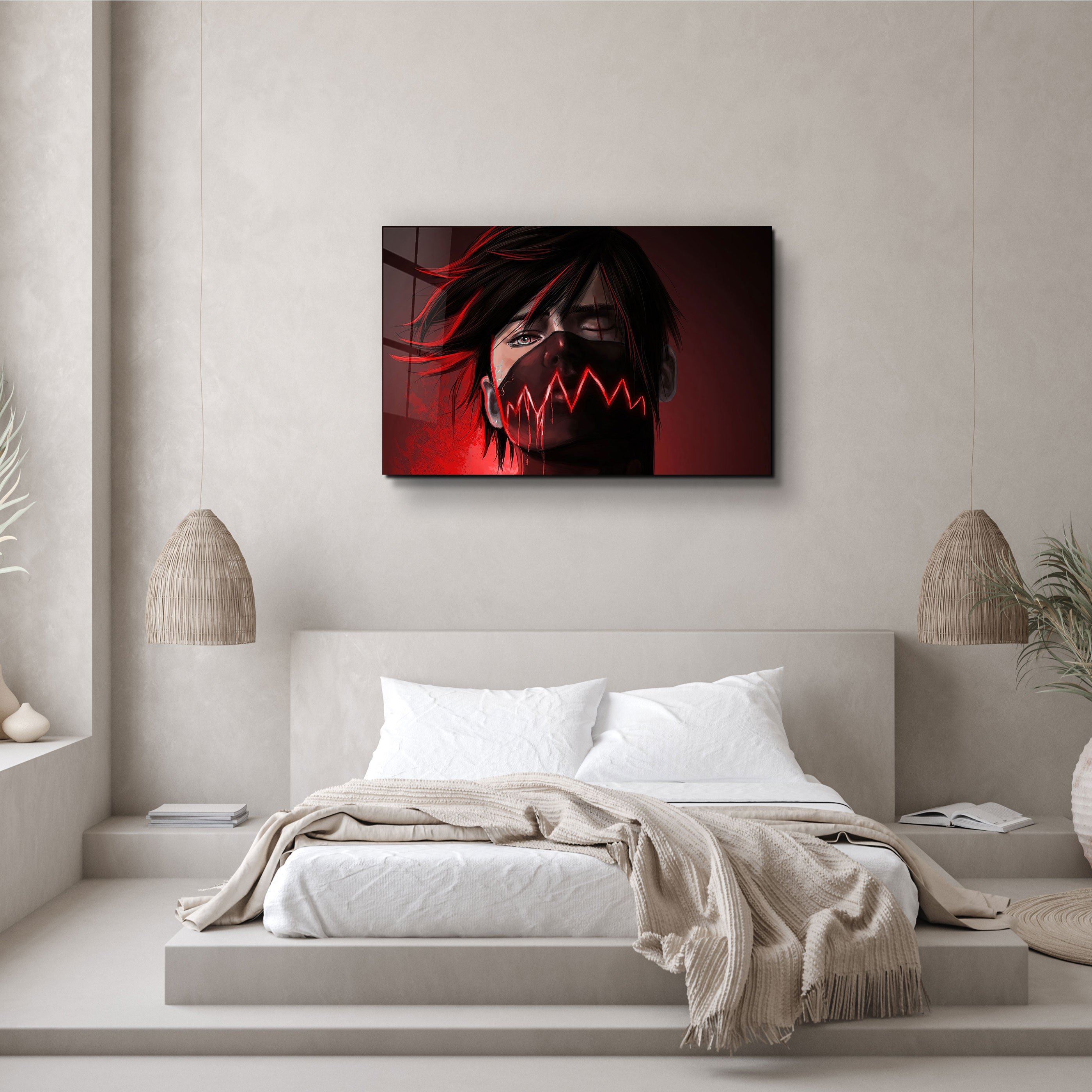 ・"The Evil Behind The Red"・Glass Wall Art