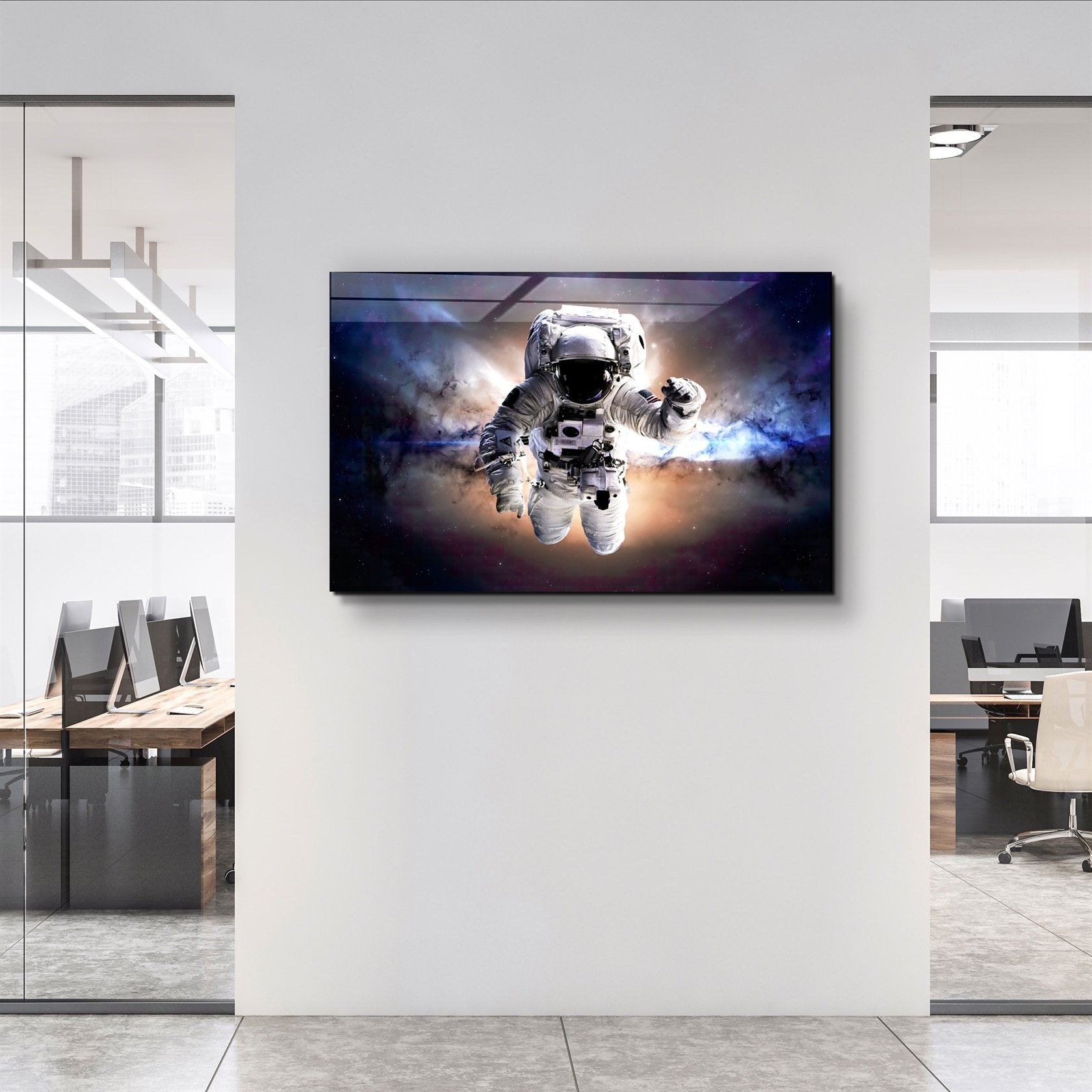 ・"Astronaut In the Space"・Glass Wall Art