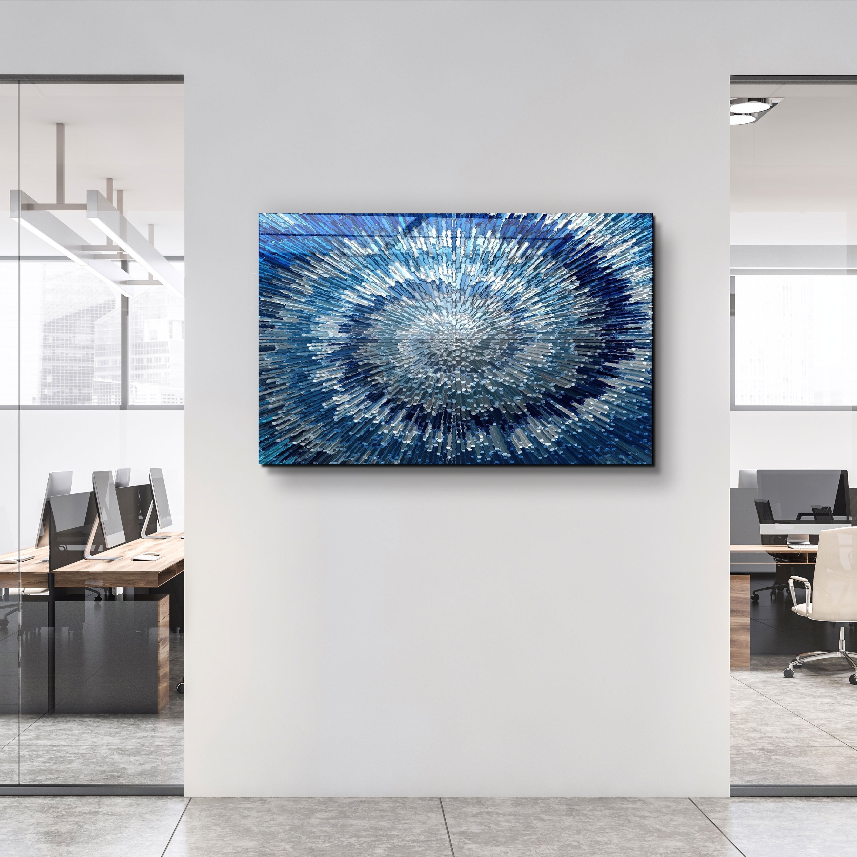 ・"Shades Of Blue"・Glass Wall Art