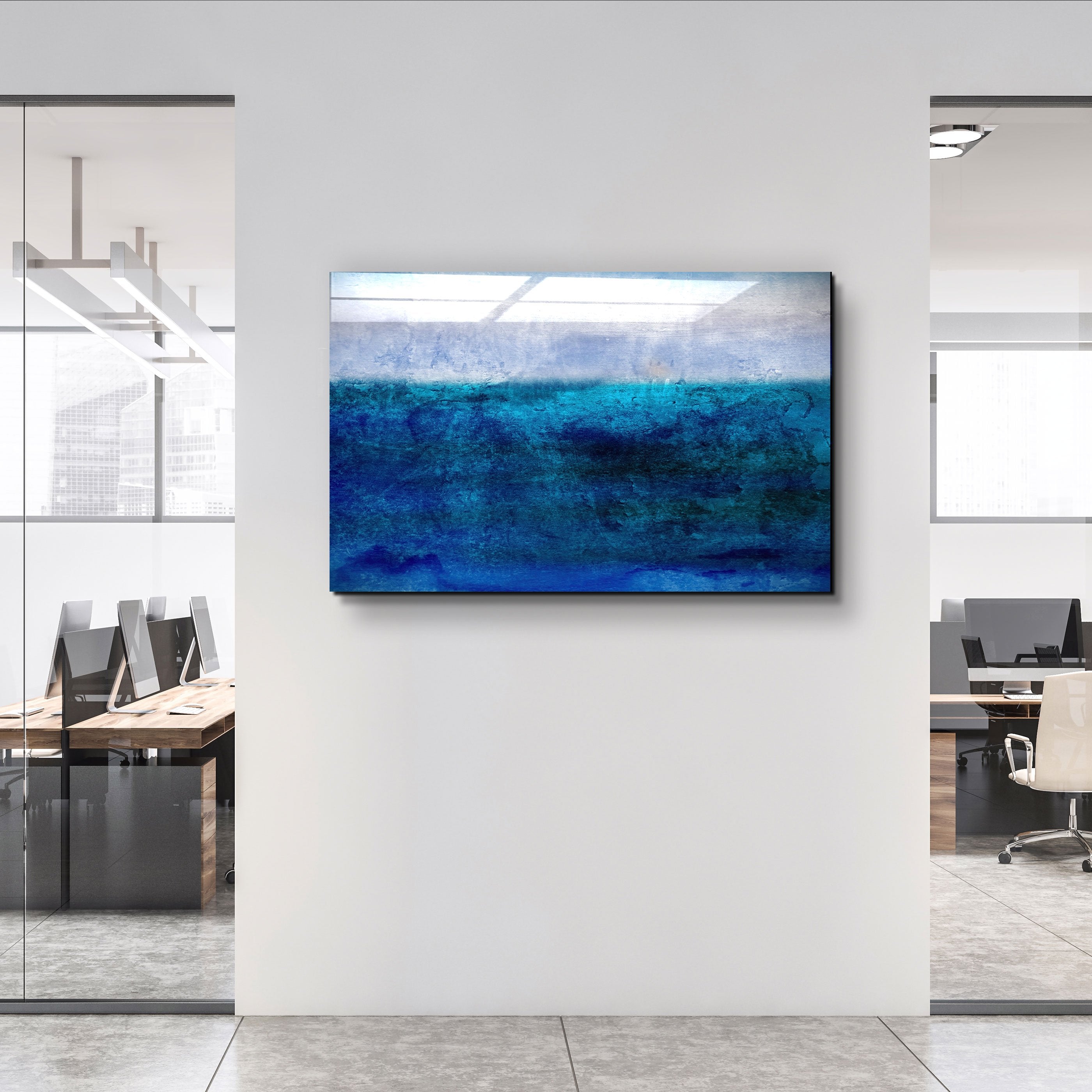 ・"Blue Gradient"・Glass Wall Art