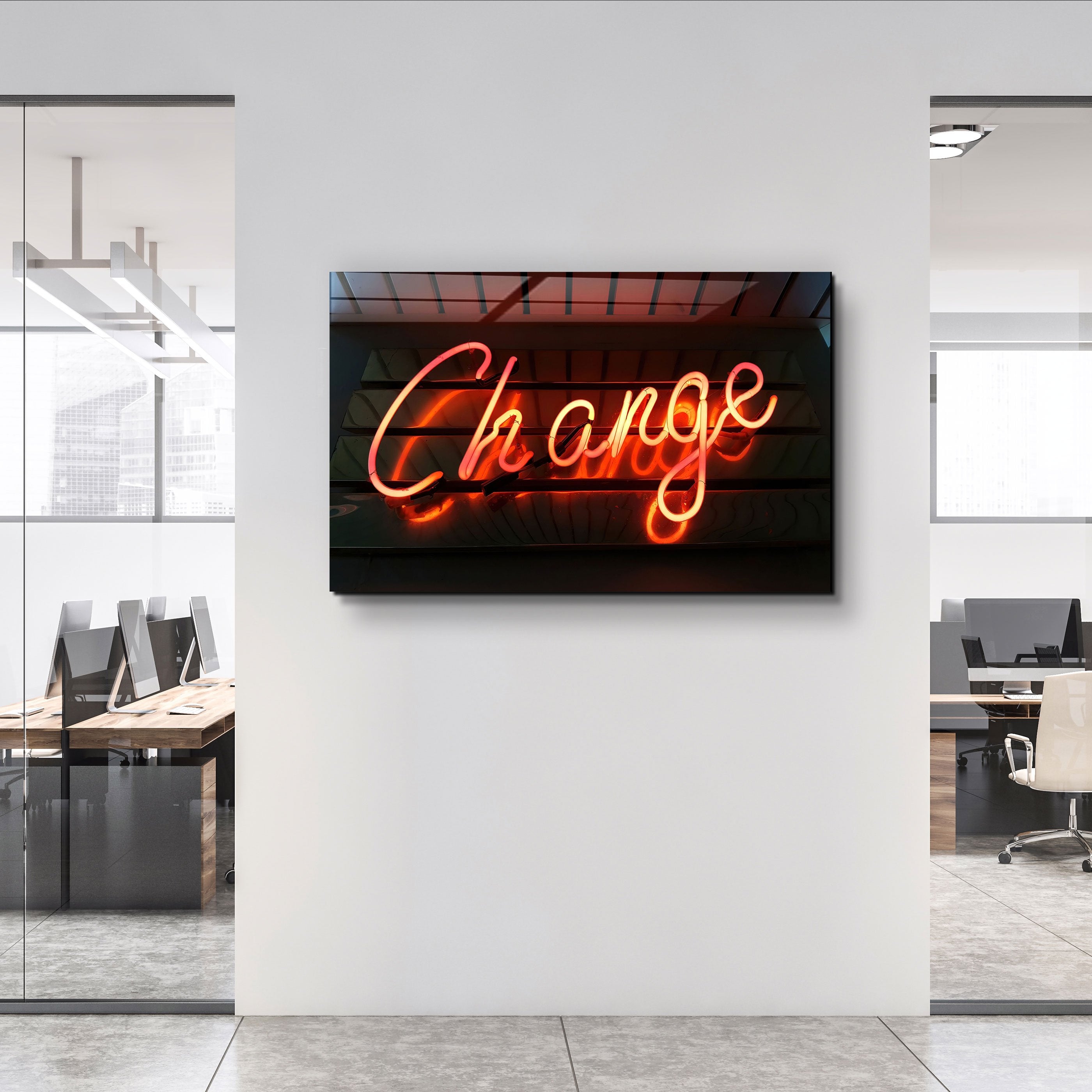 ・"Change"・Glass Wall Art