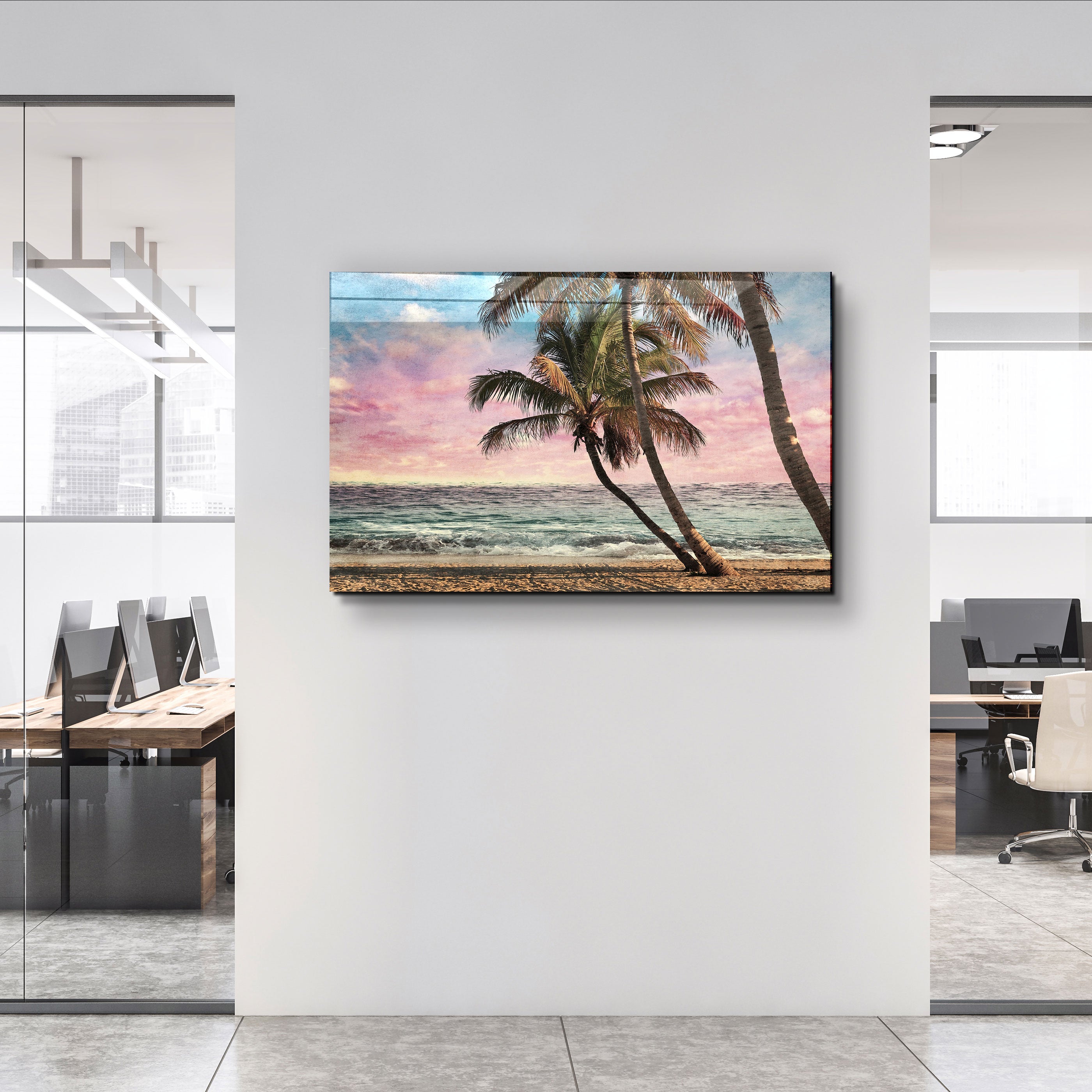 ・"Oil Painting Of The Tropical"・Glass Wall Art