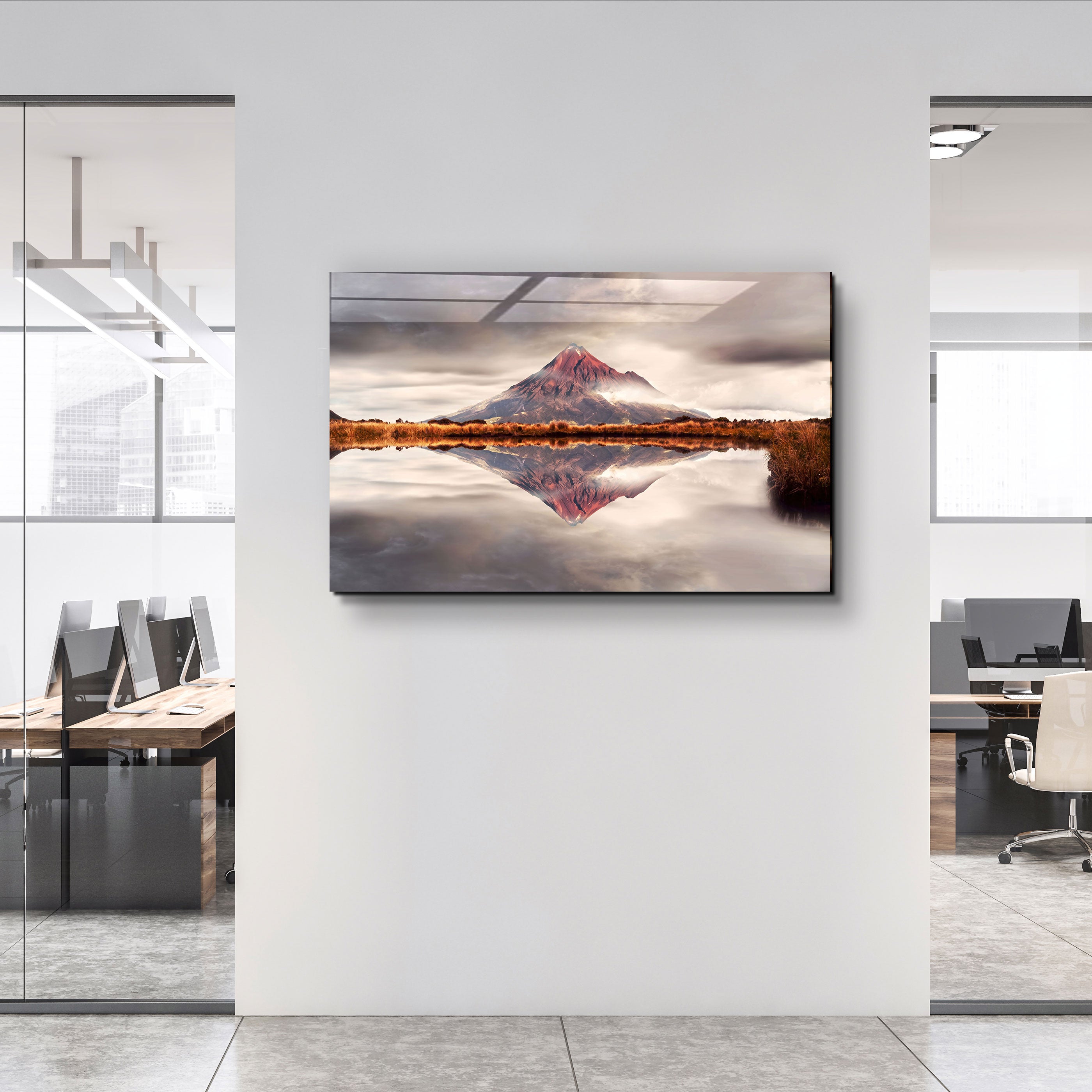 ・"The Extinct Volcano"・Glass Wall Art