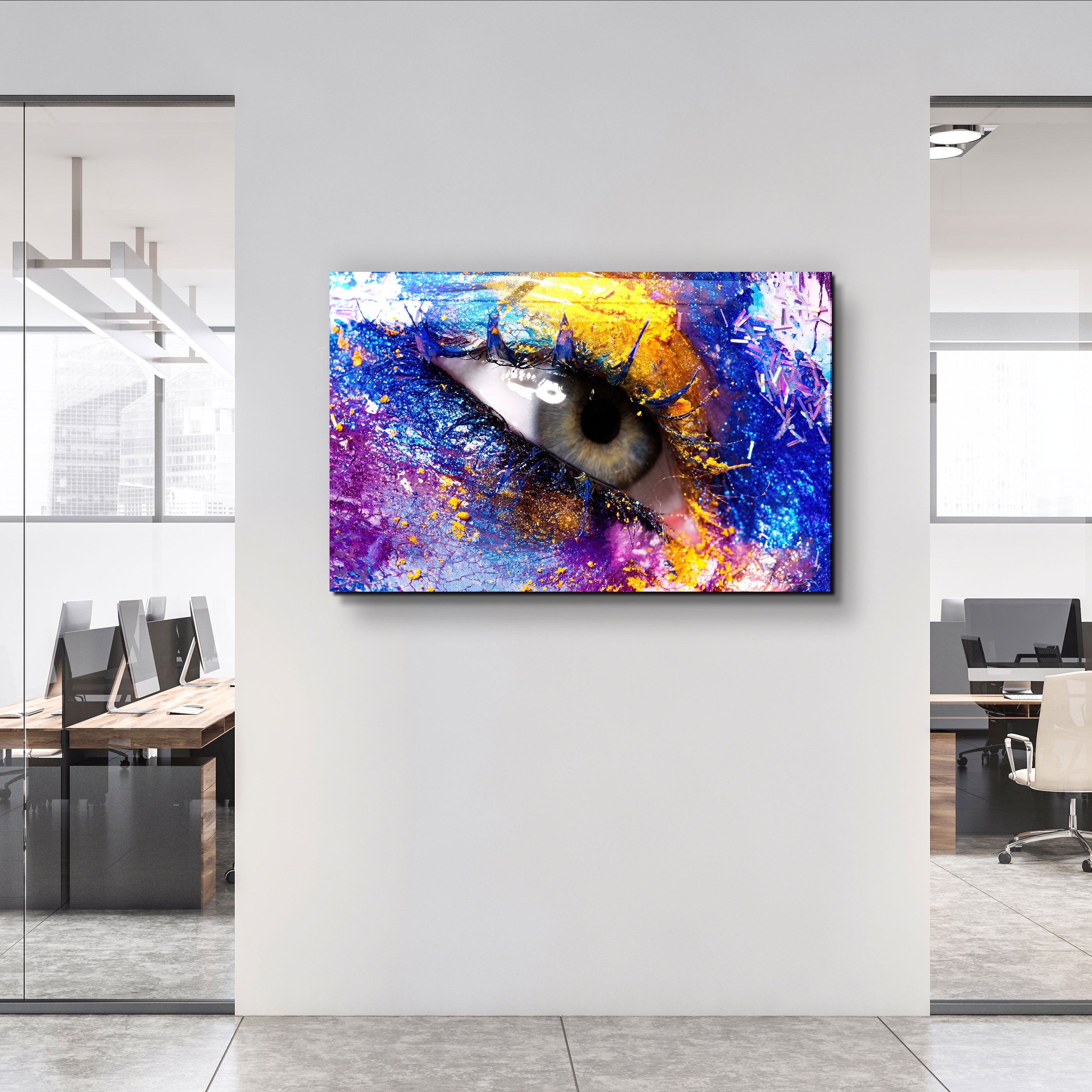 ・"Eye In Colors"・Glass Wall Art