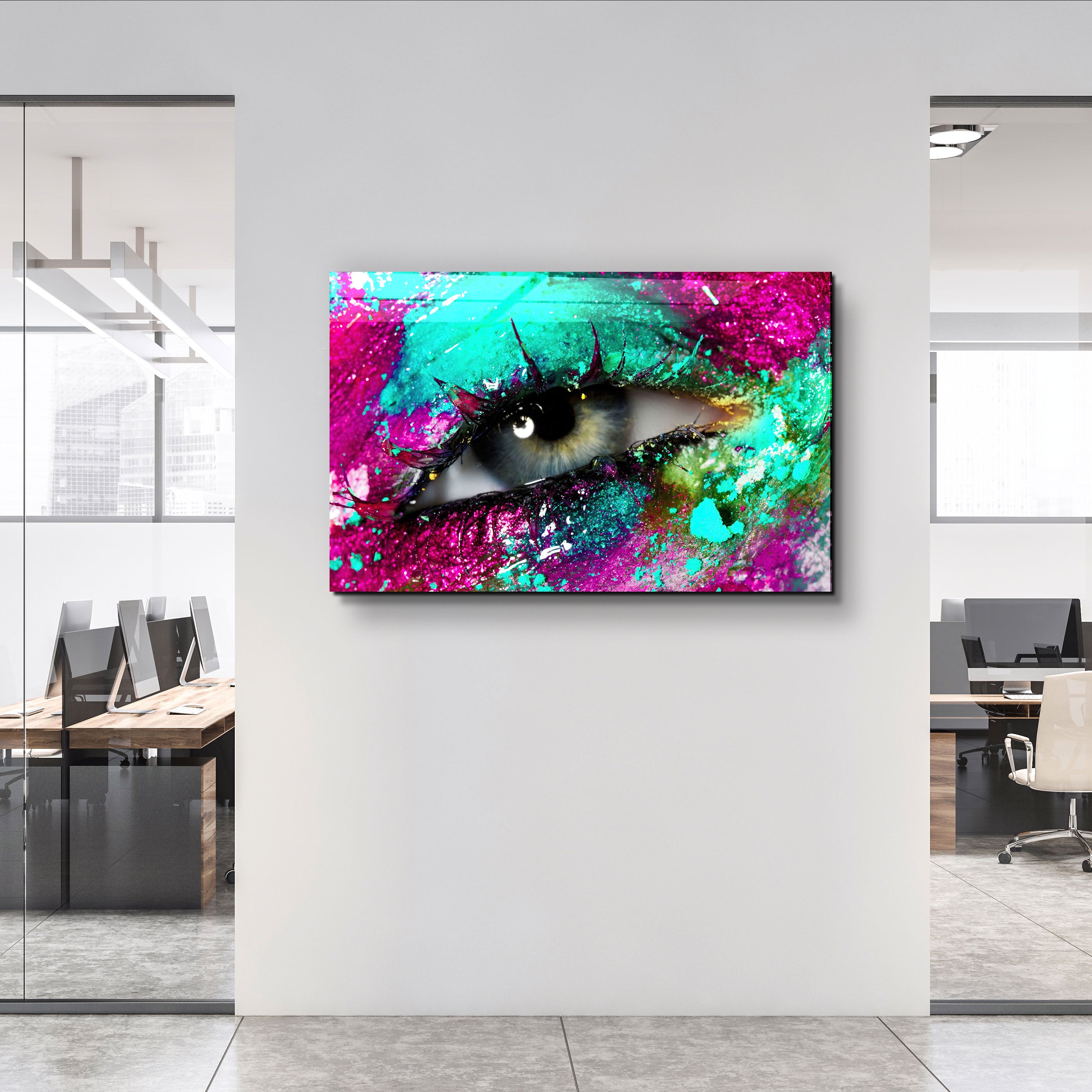 ・"Eye In Colors V1"・Glass Wall Art