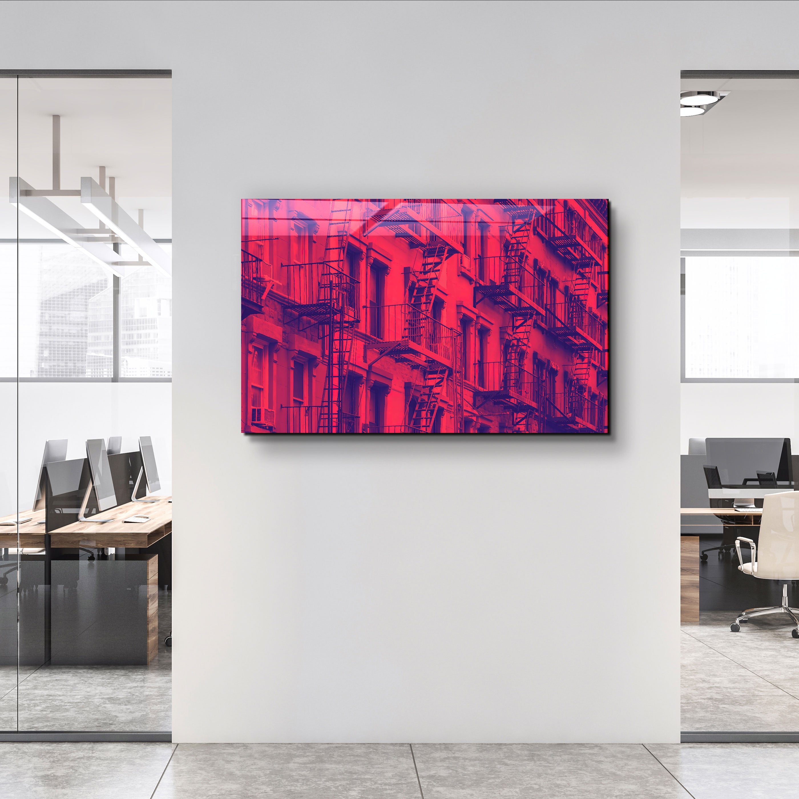 ・"Apartments In Manhattan"・Glass Wall Art