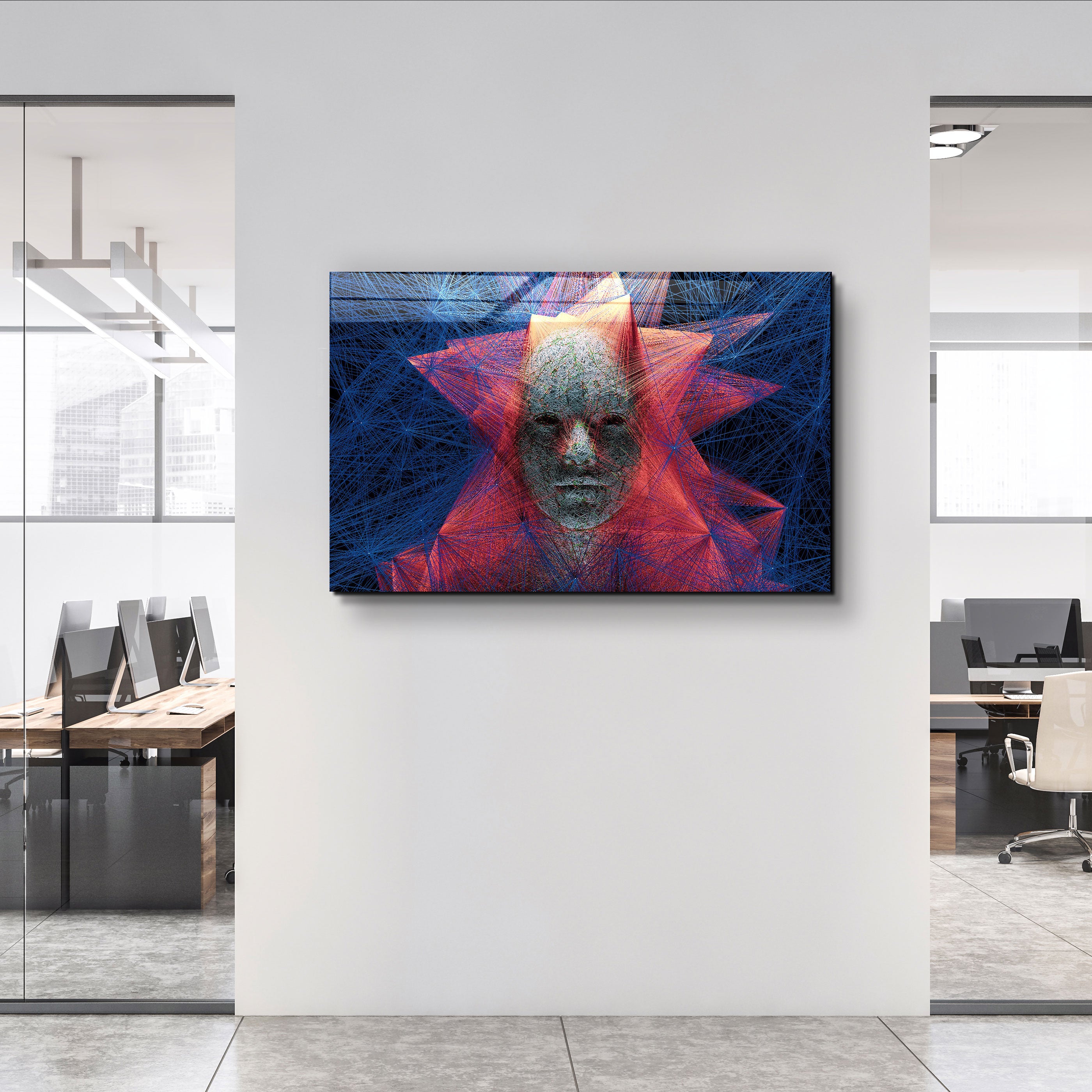 ・"The Rope Face V1"・Glass Wall Art