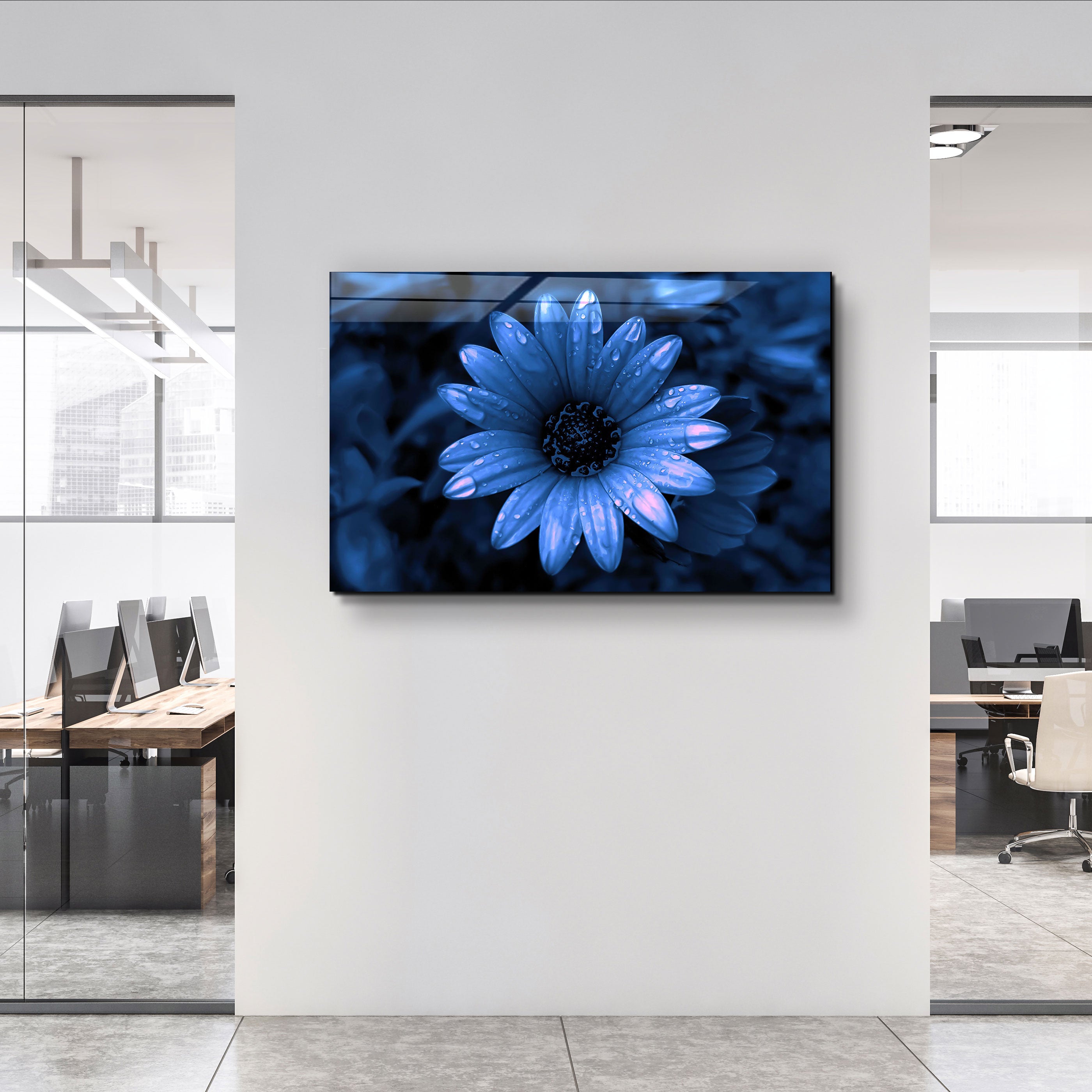 ・„Blue Daisy“・<tc>Glasbild</tc>