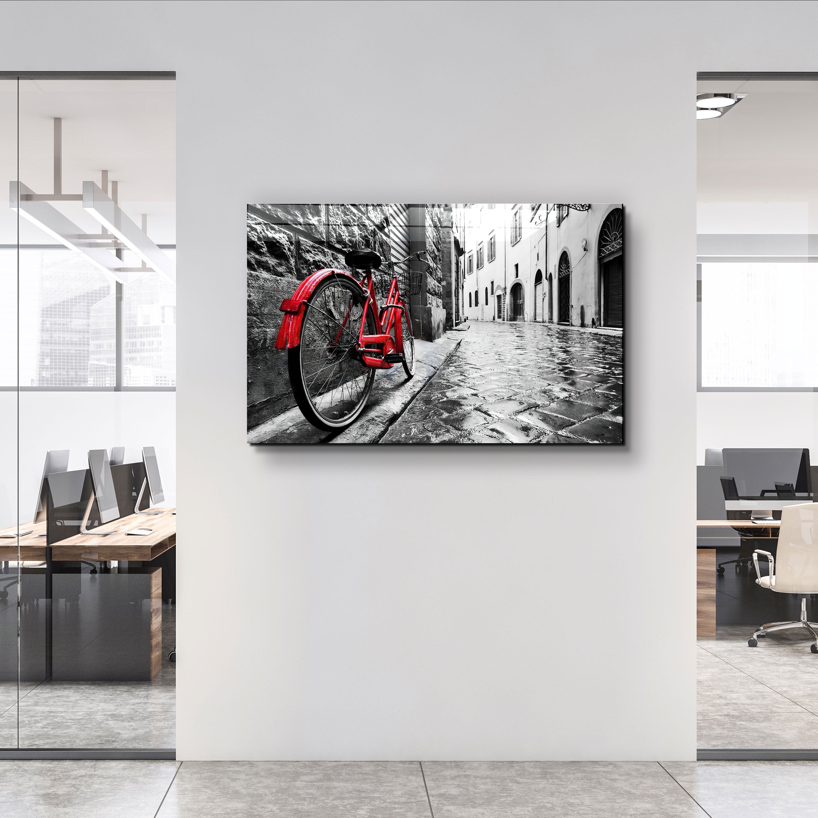 ・"Le vélo rouge"・ART MURAL EN VERRE