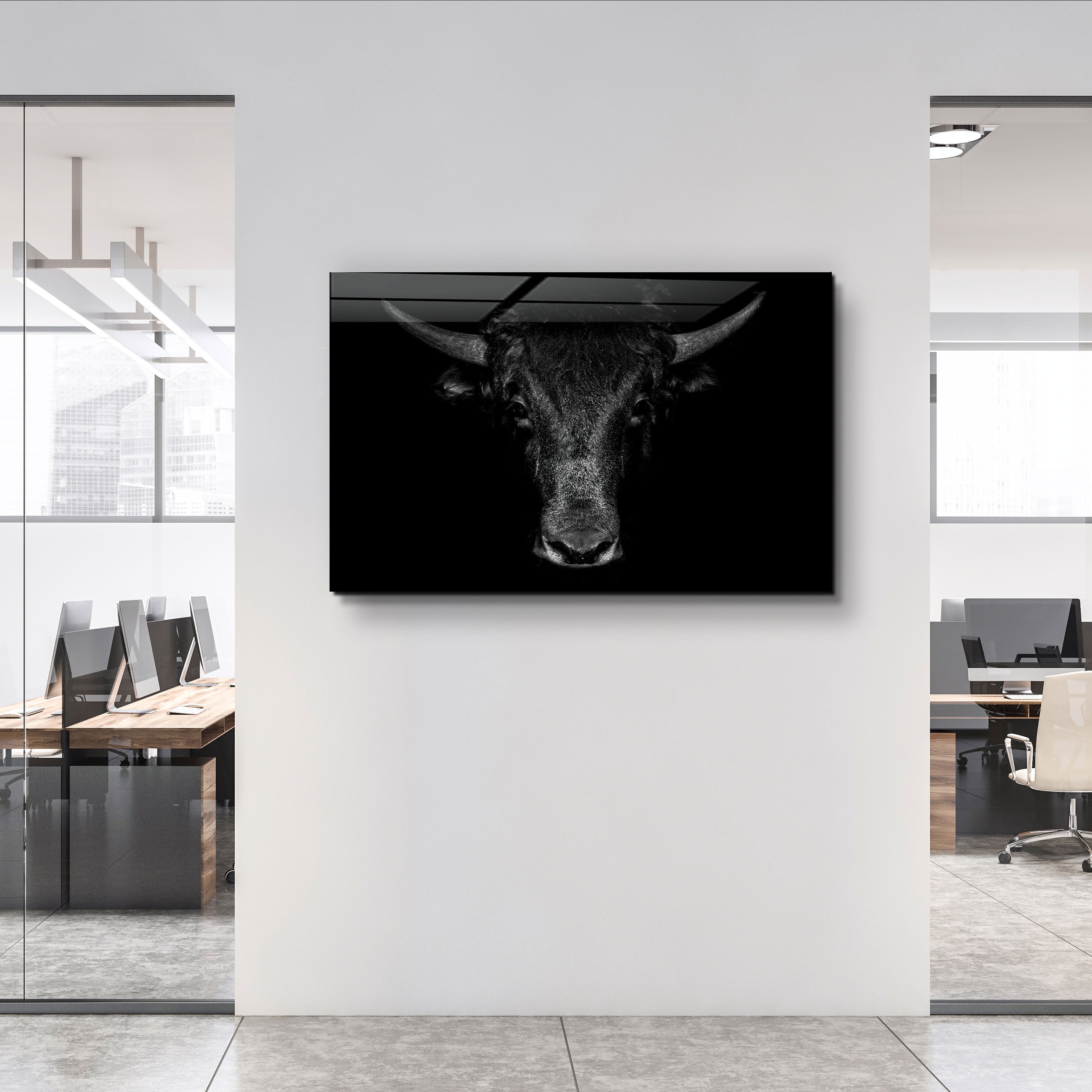 ・"The Bull"・Glass Wall Art