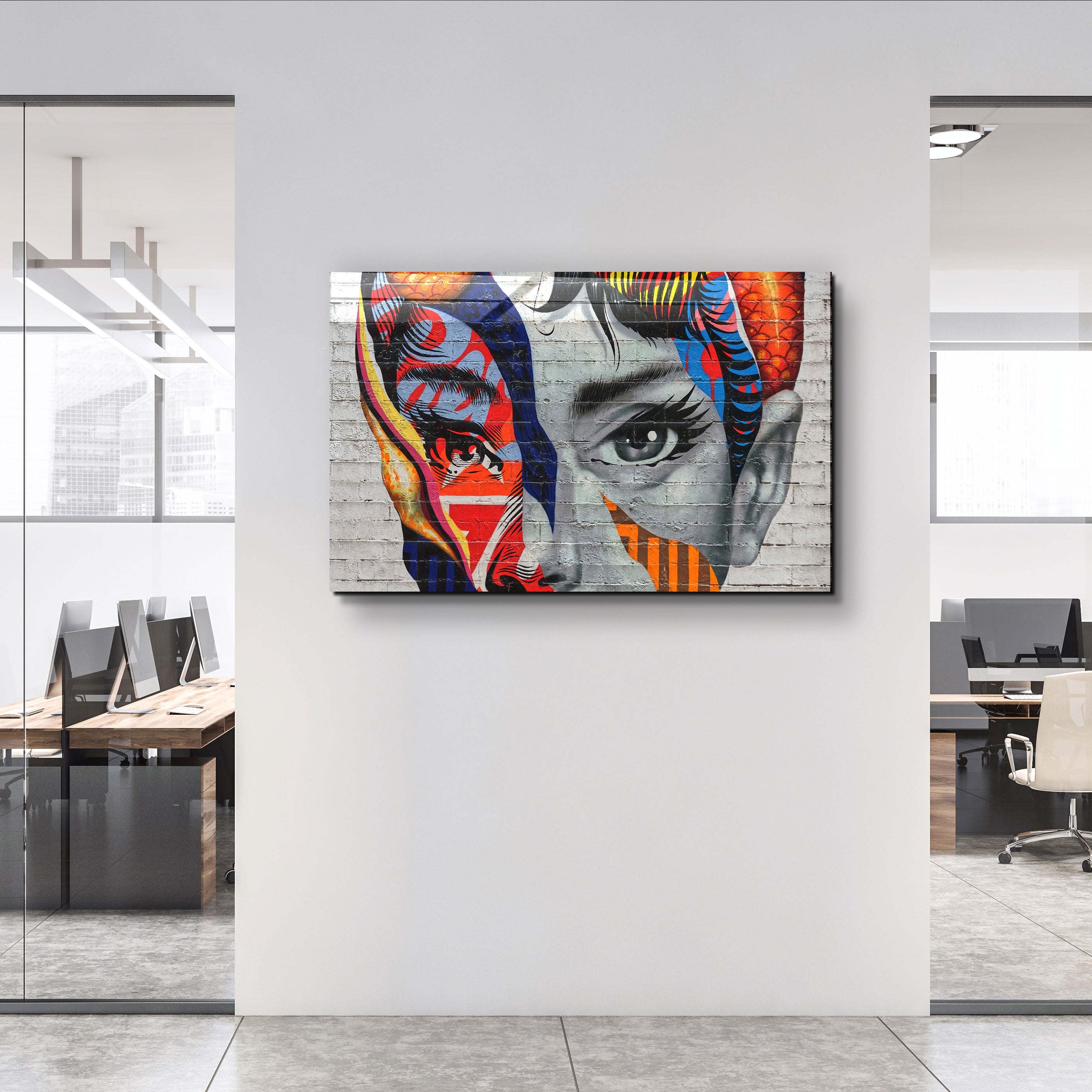 ・"Two sides of the Face"・GLASS WALL ART