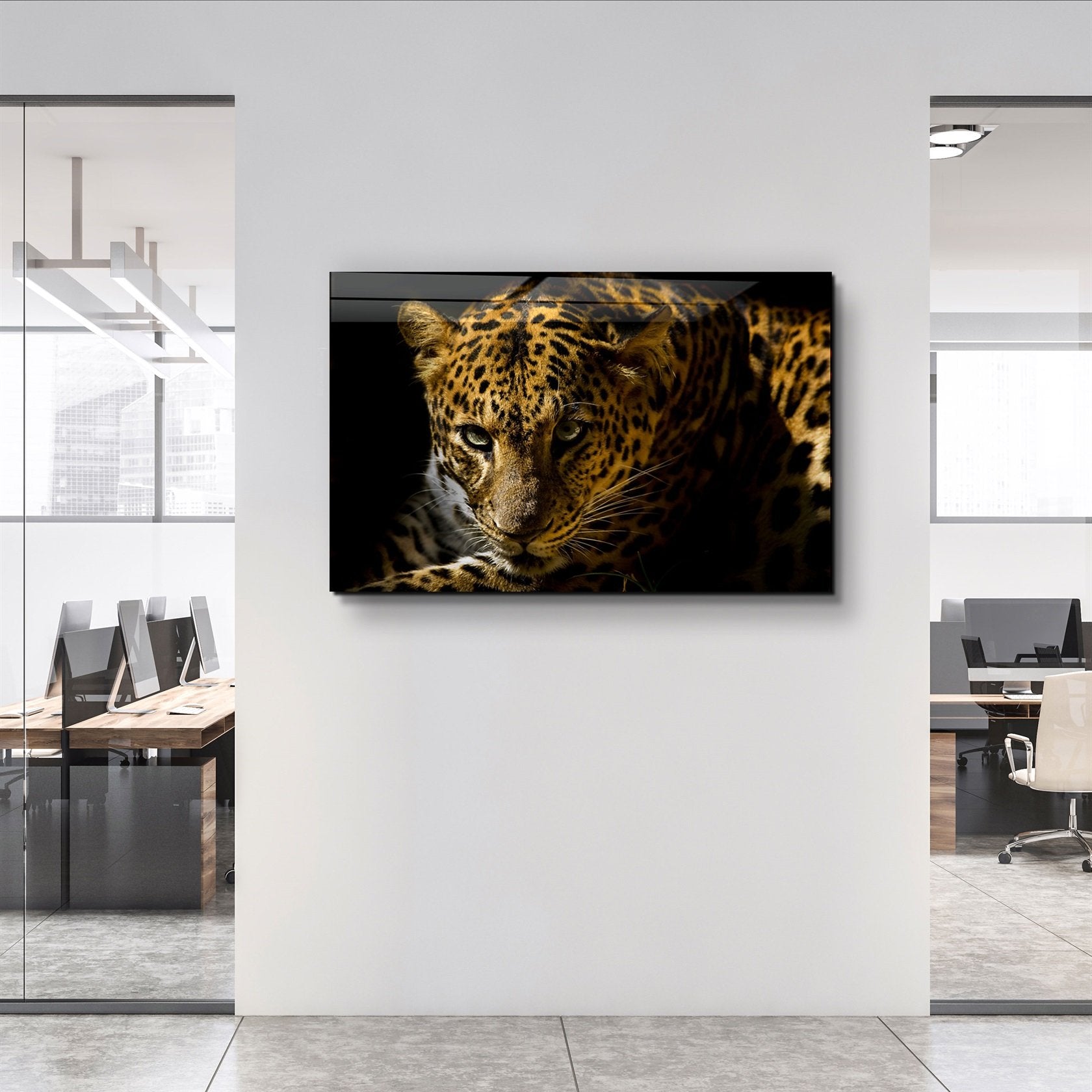 ・"Leopard"・Glass Wall Art