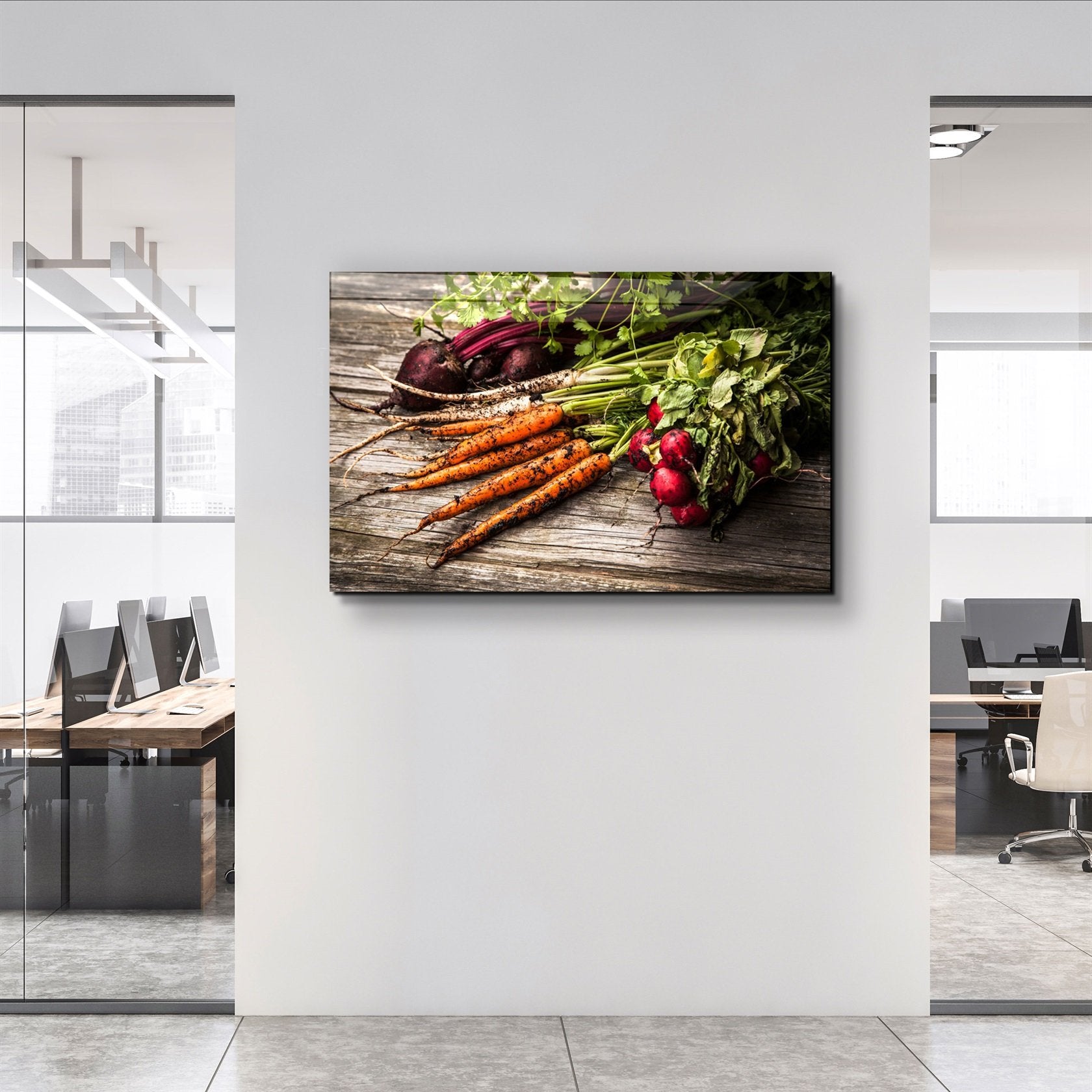 ・"Carrot and Radish"・Glass Wall Art