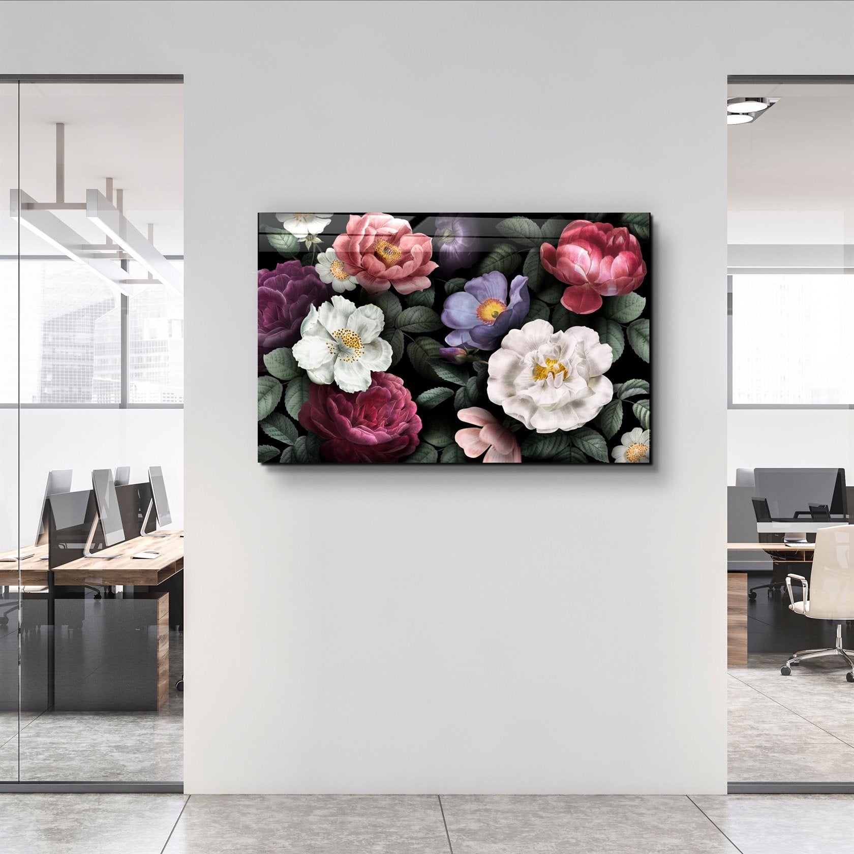 ・"Floral"・Glass Wall Art