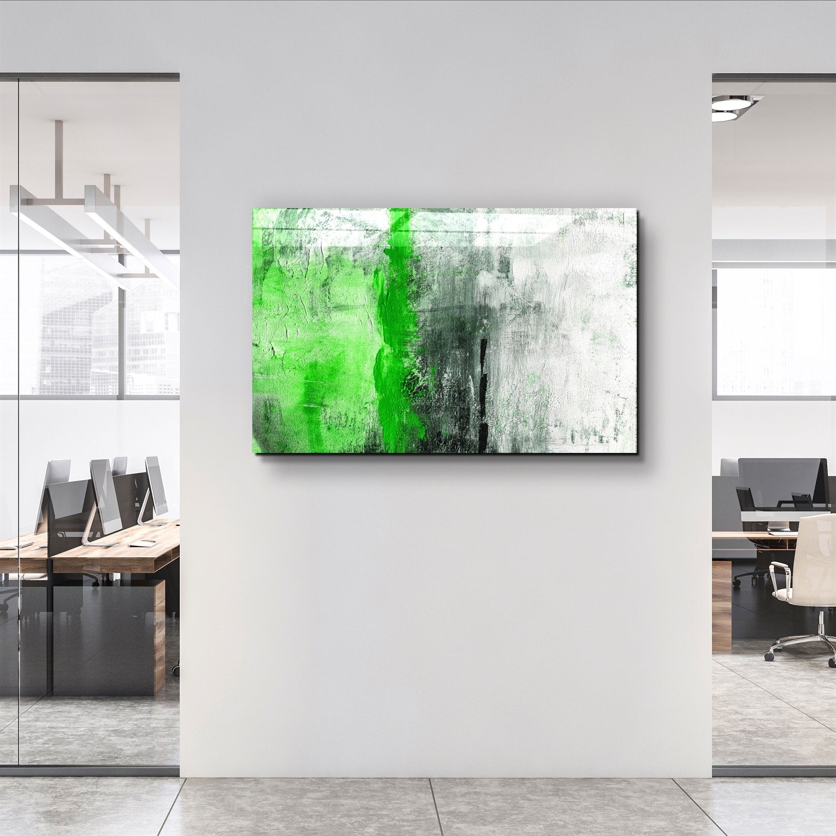 ・"Abstract Green Pattern"・Glass Wall Art