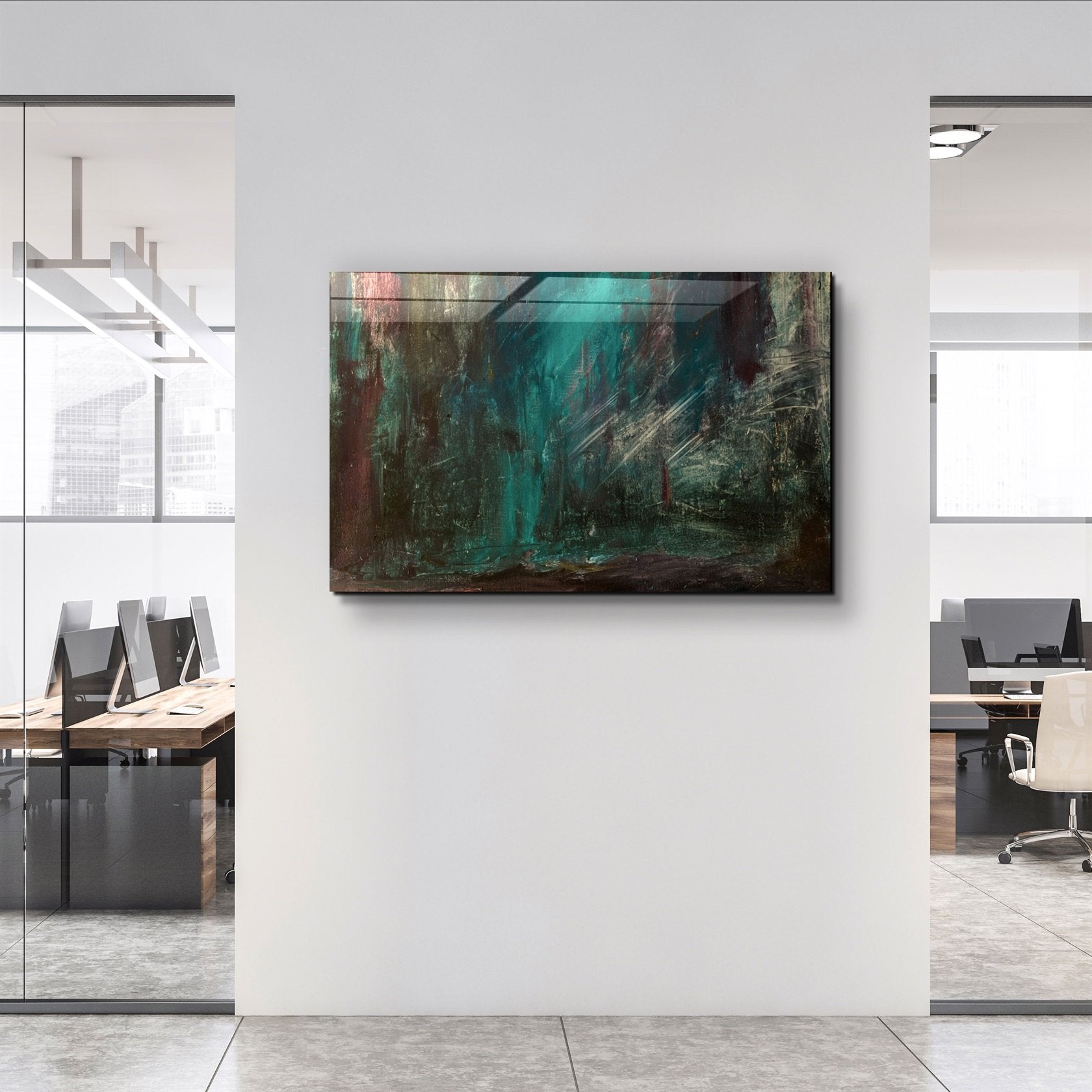 ・"The Rain Forest Abstractr"・Glass Wall Art