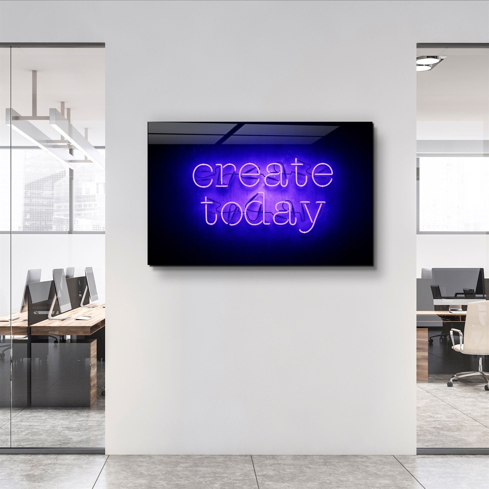 ・"Create Today"・Glass Wall Art