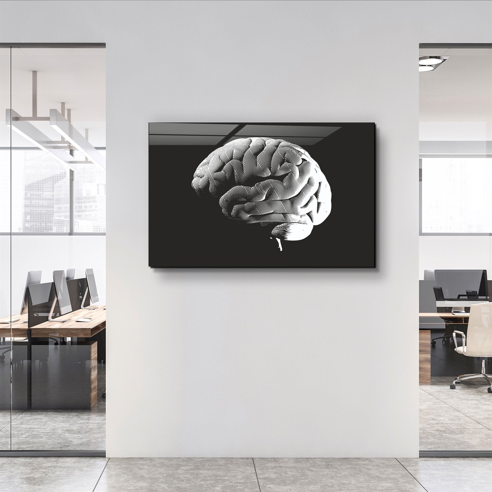 ・"Brain Lines"・Glass Wall Art