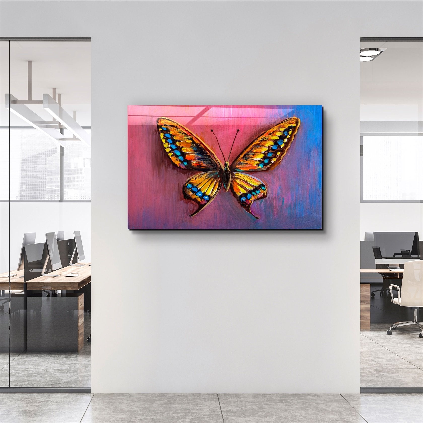 ・"Butterfly 5"・Glass Wall Art