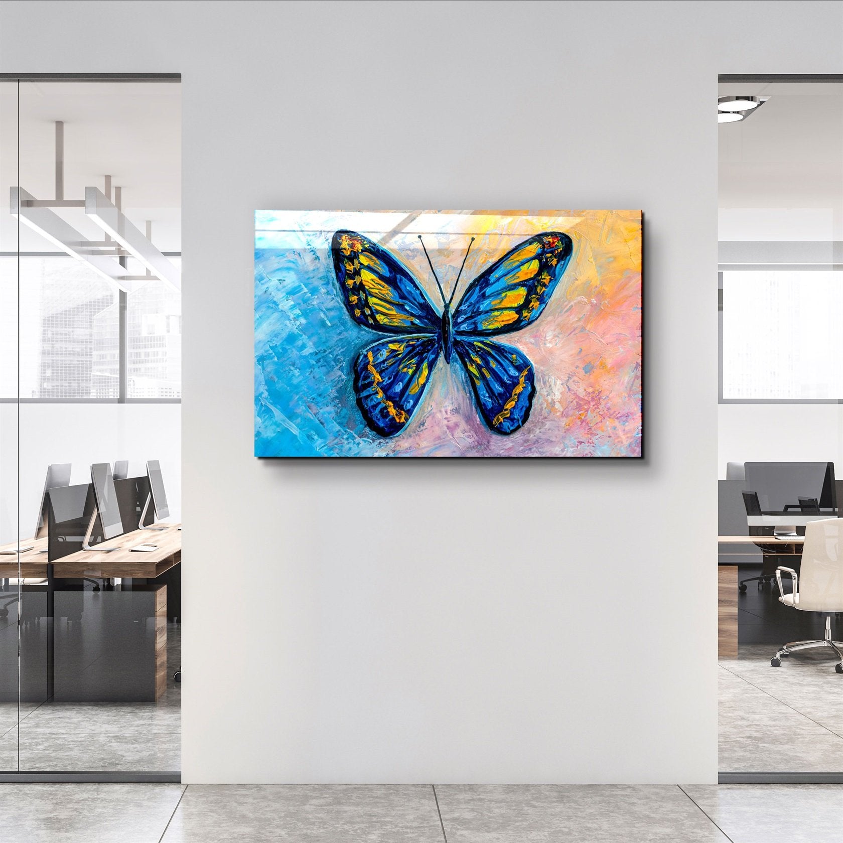 ・"Butterfly 6"・Glass Wall Art