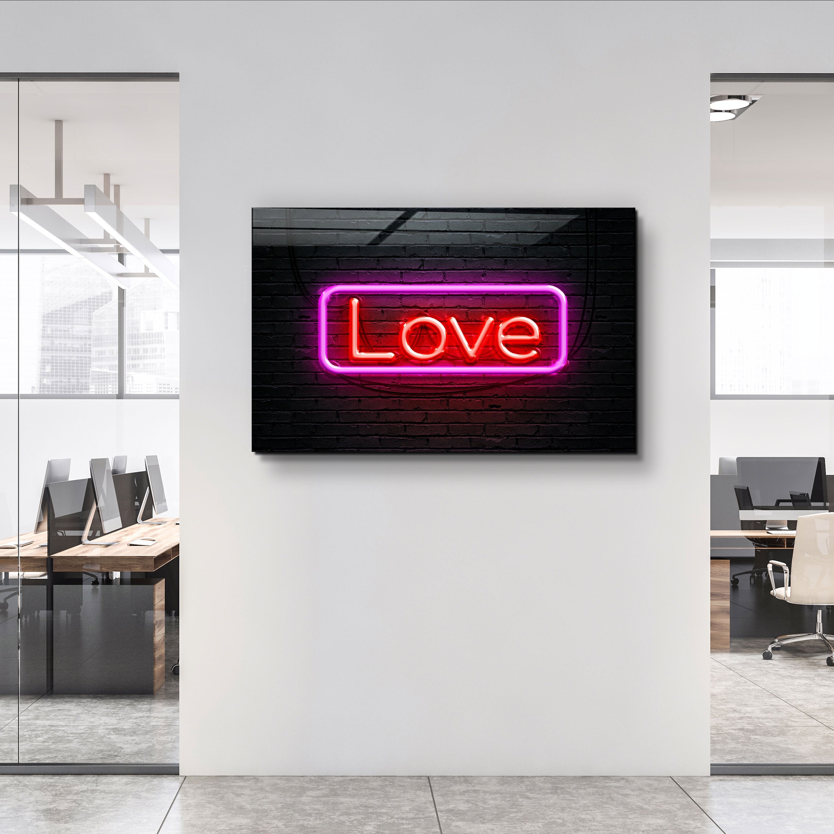 ・"Love"・Glass Wall Art