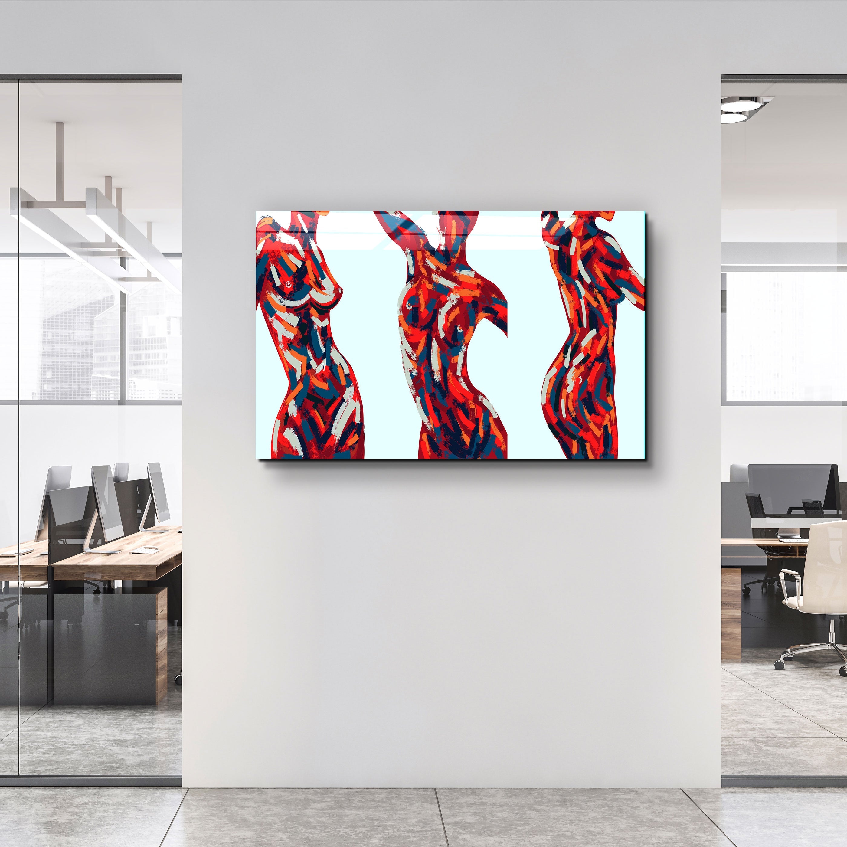 ・"Abstract Bodies"・Designer's Collection Glass Wall Art