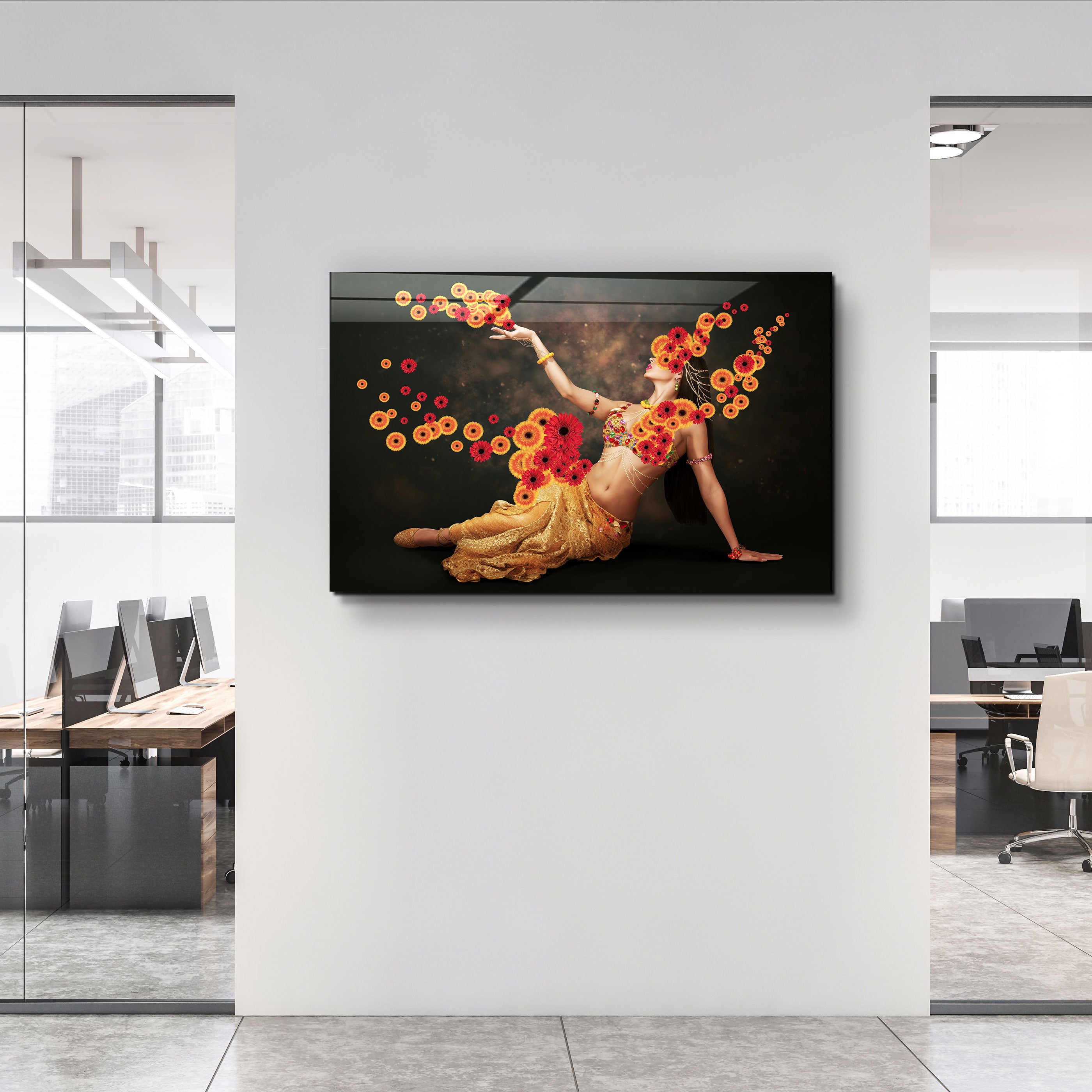 ・"Oriental Dancer"・Designer's Collection Glass Wall Art