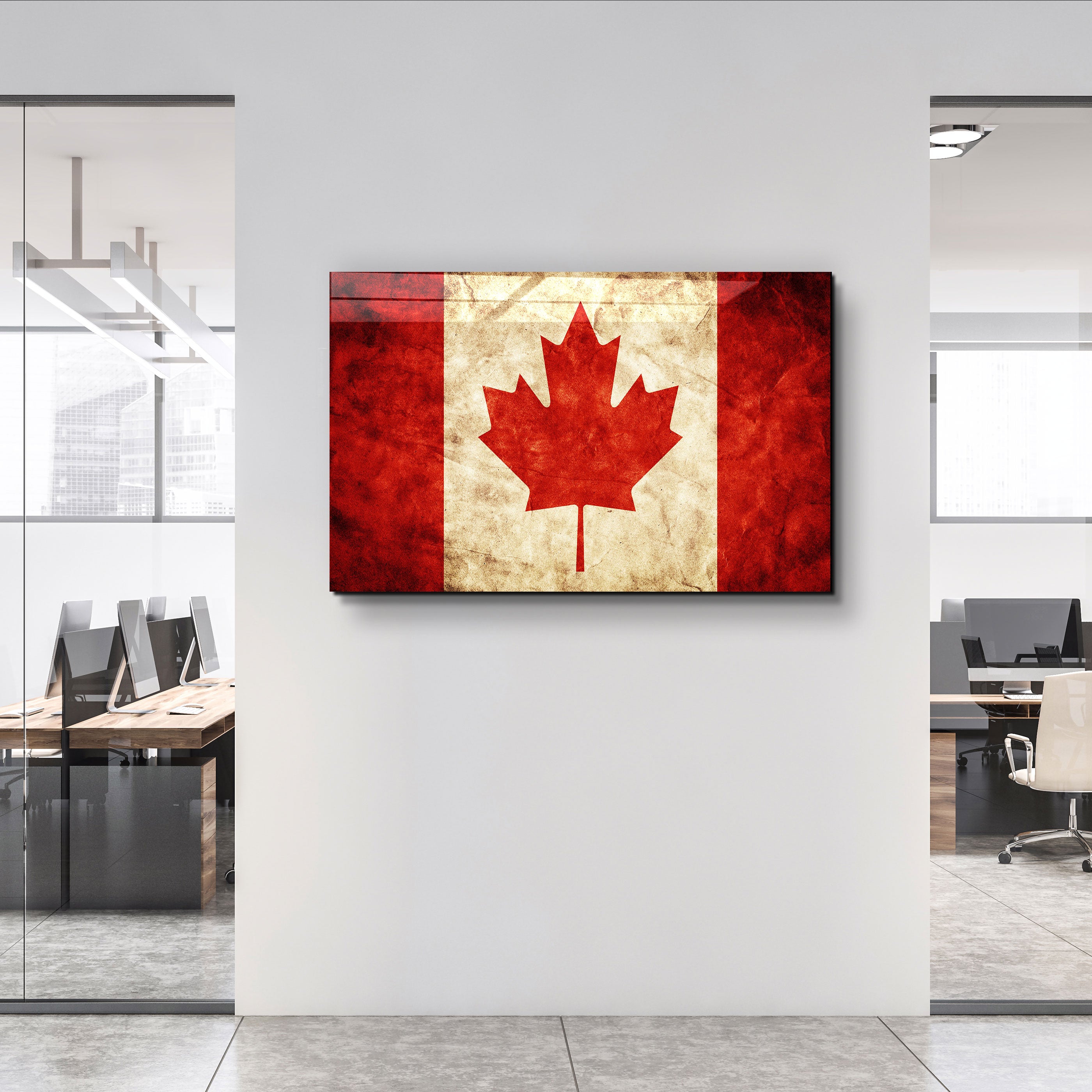 ・„Flagge Kanadas V2“・<tc>Glasbild</tc>