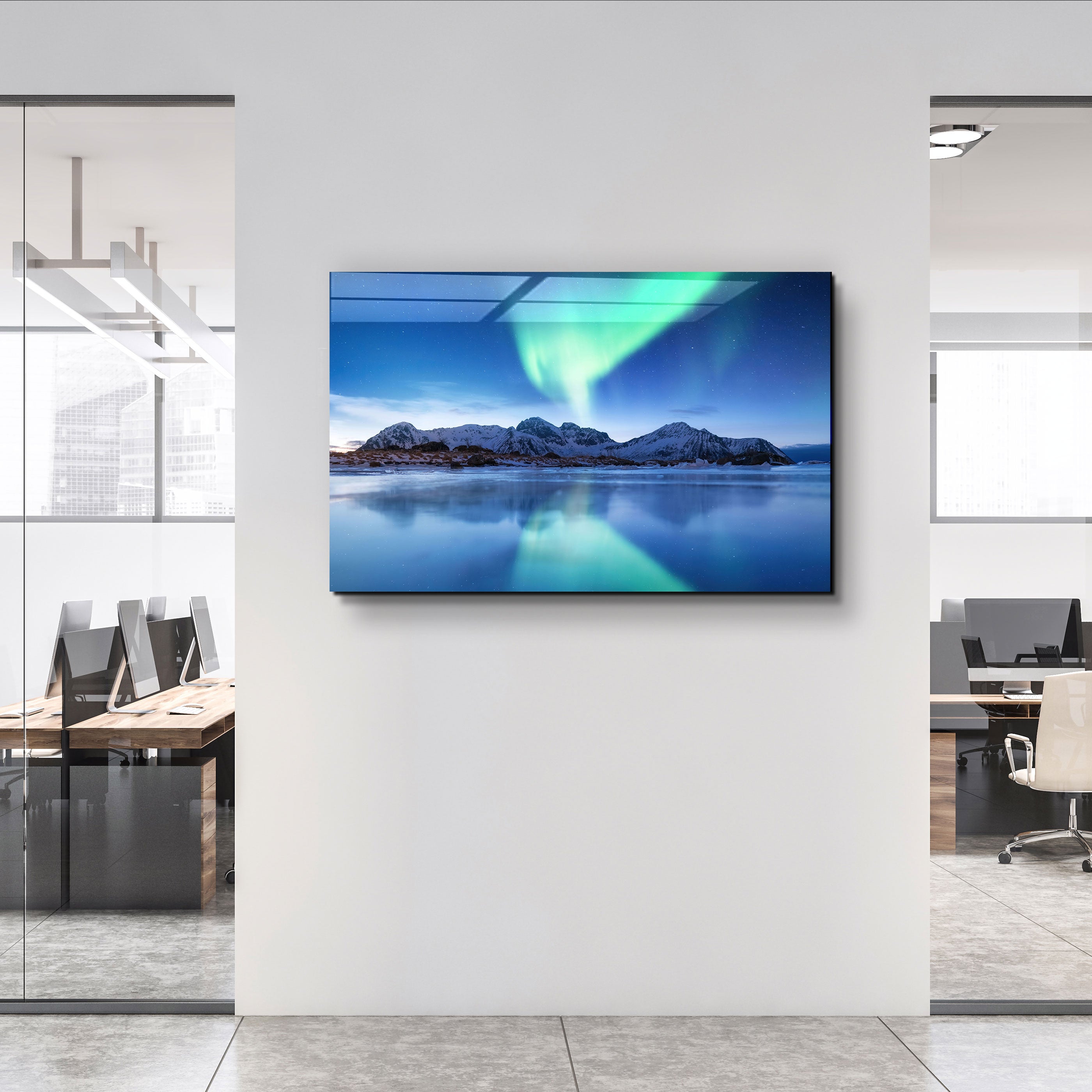 ・"Reflection Of The Northern Lights"・Glass Wall Art